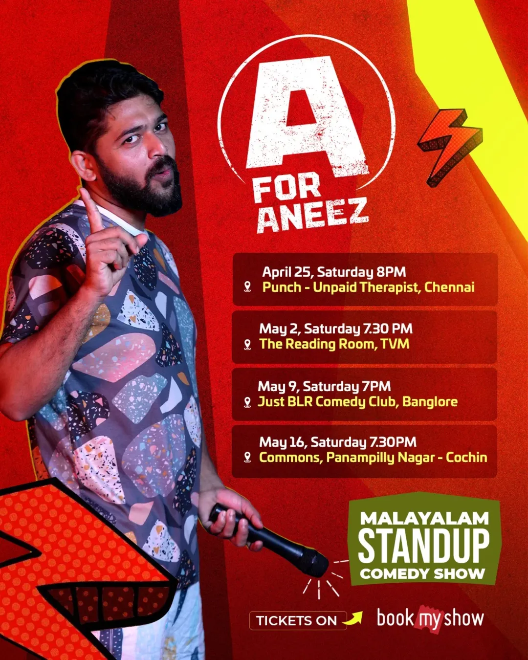 A for Aneez – Malayalam Standup Comedy Show | Multi-City Tour