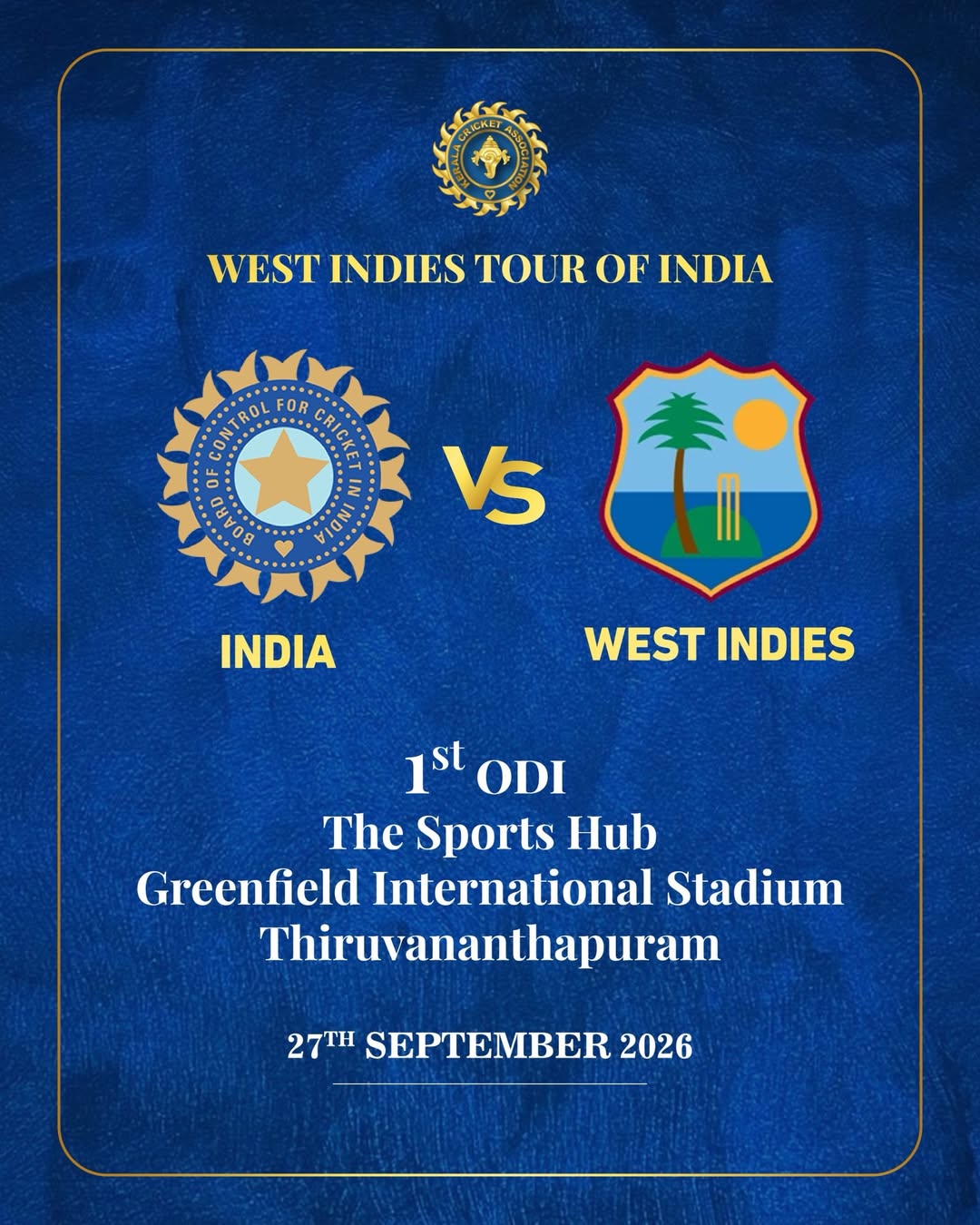 India vs West Indies | 1st ODI | Greenfield International Stadium (The Sports Hub), Thiruvananthapuram