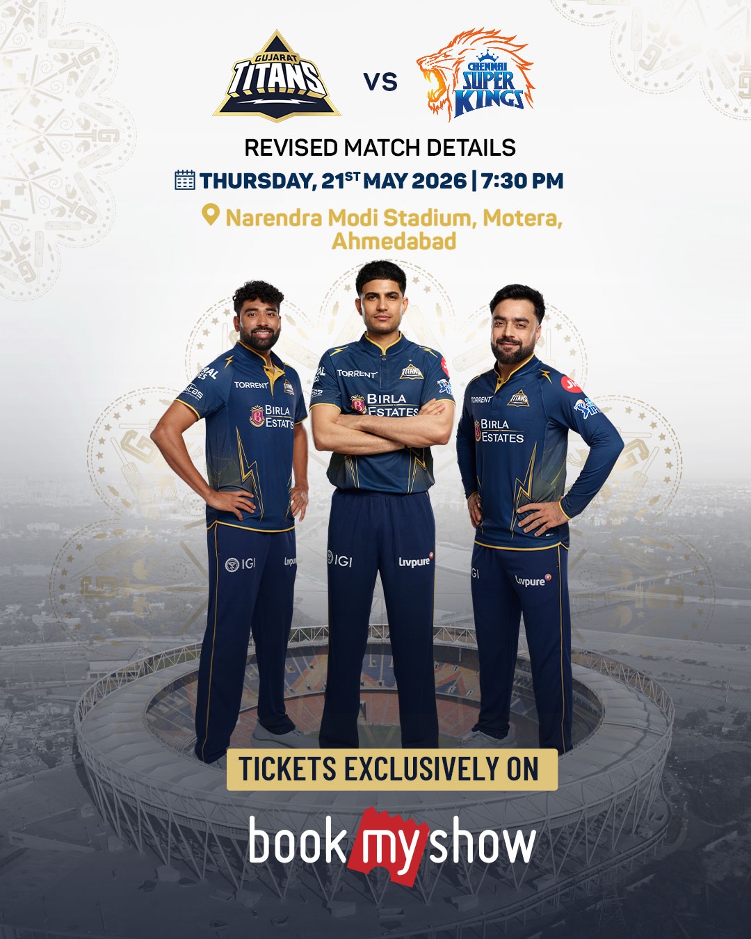 Gujarat Titans vs Chennai Super Kings | IPL 2026 | Narendra Modi Stadium, Ahmedabad