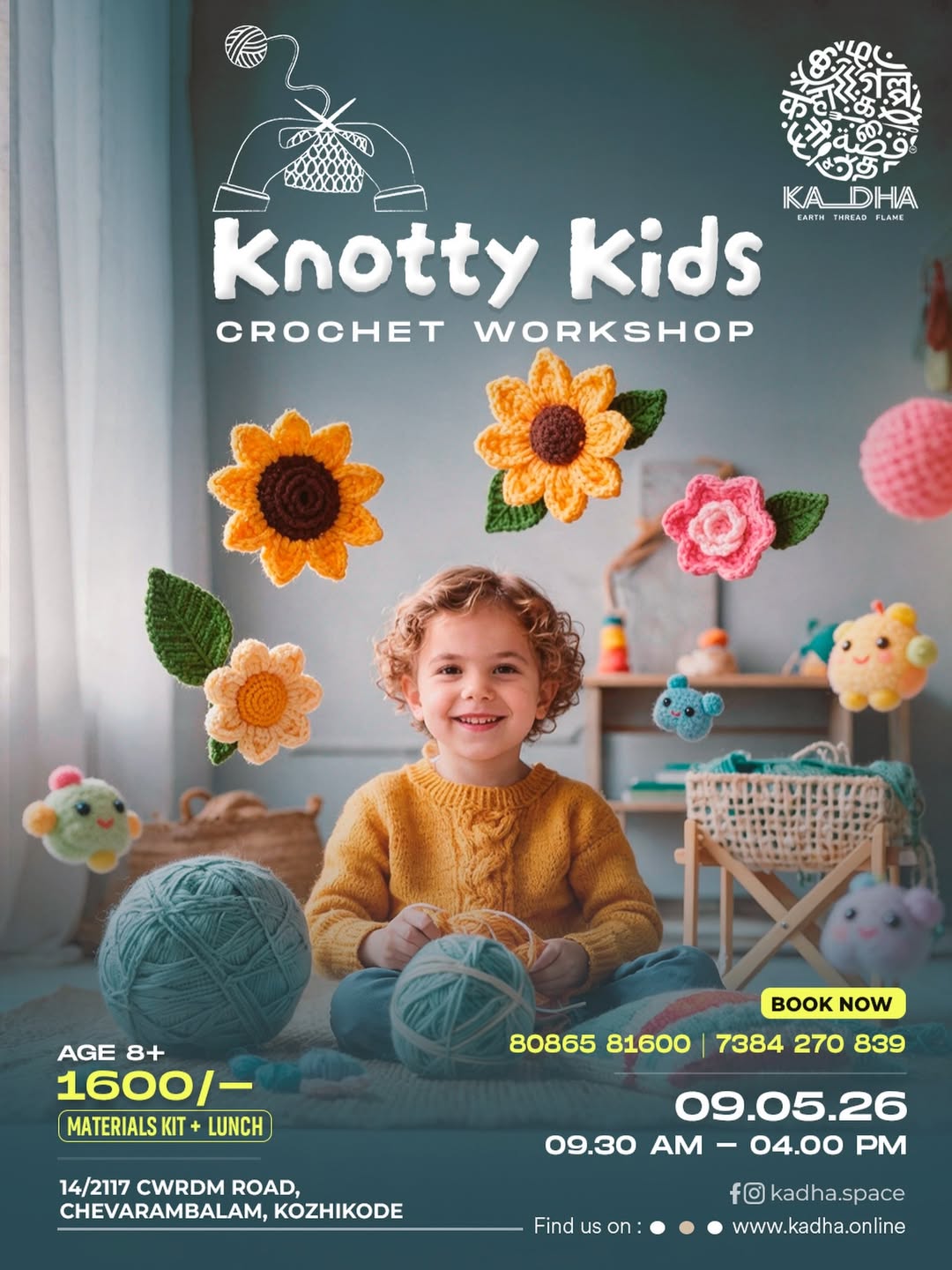 Knotty Kids Crochet Workshop – A Creative Day for Young Minds | Kadha Space, Kozhikode