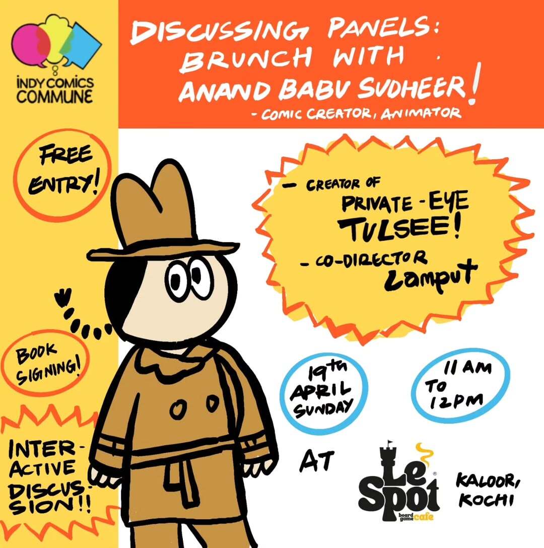 Brunch with Anand Babu Sudheer – Comics, Animation & Creative Insights | LeSpot Boardgame Cafe, Kaloor, Kochi