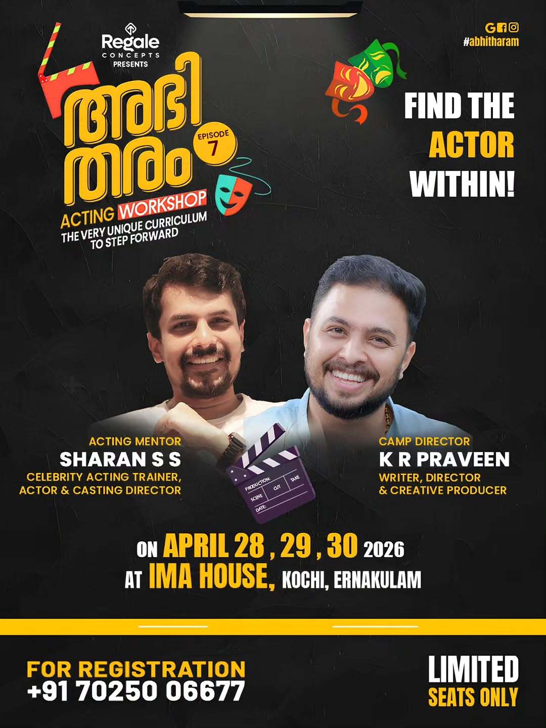 Find the Actor Within – Acting Workshop in Kochi | Abhitharam Episode 7
