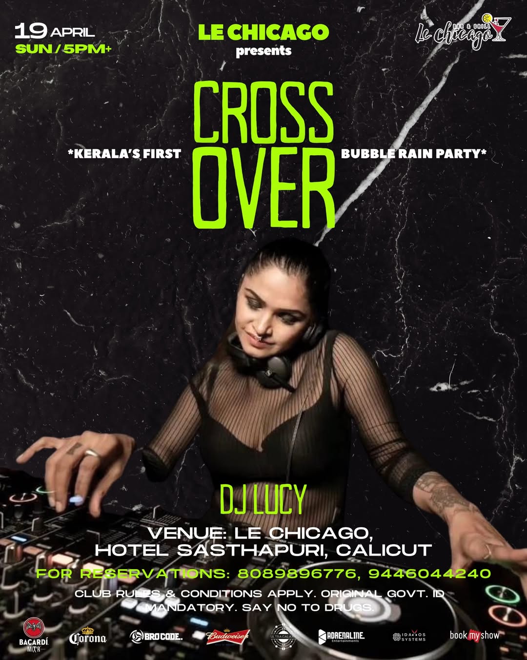 Cross Over – Kerala’s First Bubble Rain Party | DJ Lucy Live at Le Chicago, Kozhikode