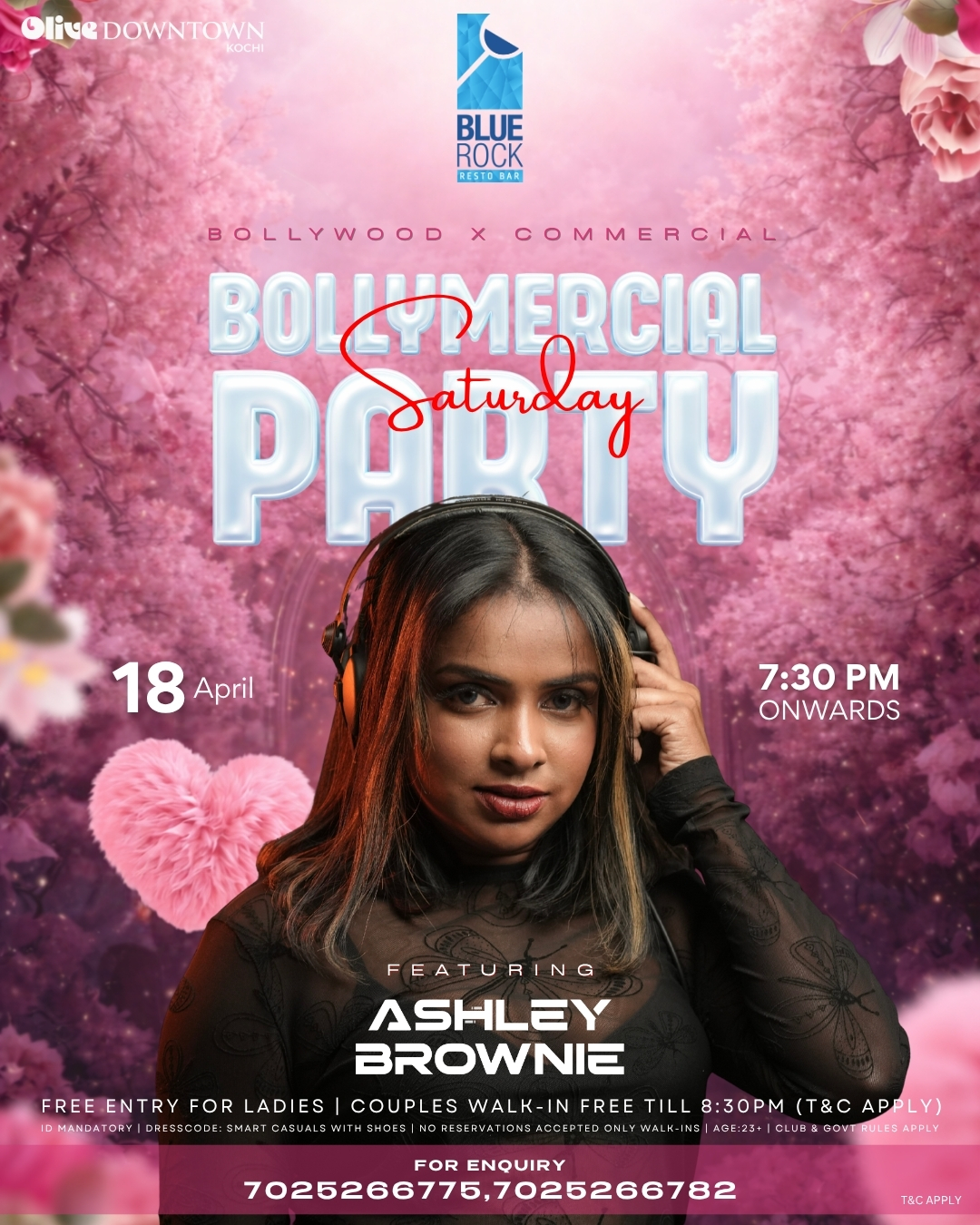 Bollymercial Saturday Party – ft. Ashley Brownie | Blue Rock Resto Bar, Olive Downtown, Kochi