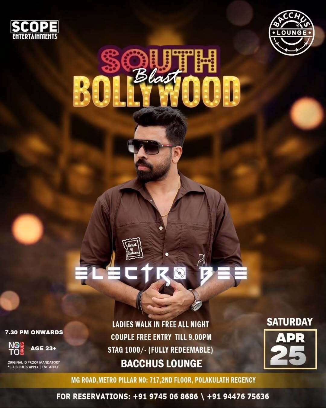 South Blast Bollywood – DJ Electro Bee | Bacchus Lounge, Kochi