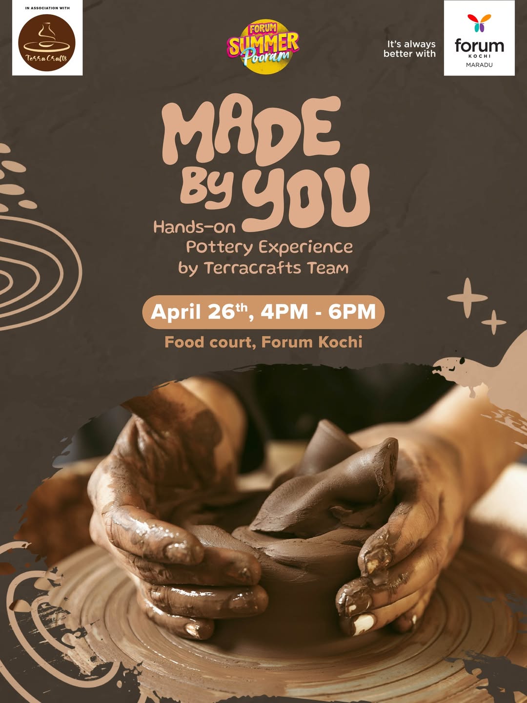 Made By You – Hands-On Pottery Experience Workshop by Terracrafts Team | Forum Mall, Kochi