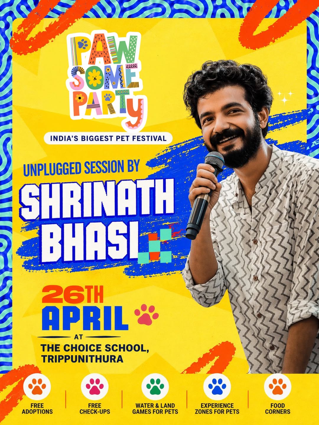 Unplugged Session by Sreenath Bhasi at Pawsome Party | India's Biggest Pet Festival | The Choice School, Tripunithura, Kochi