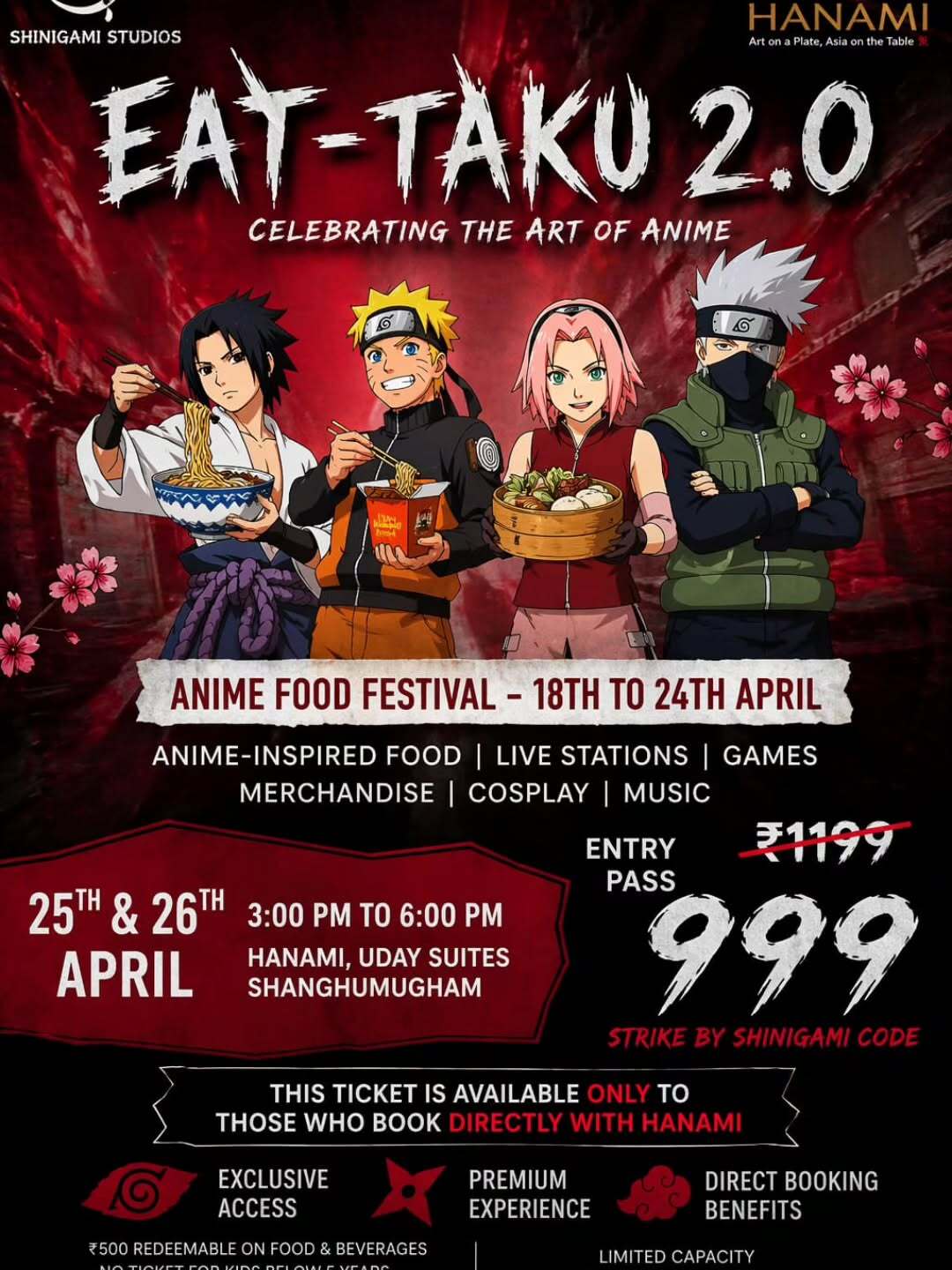 Eat Taku 2.0 – Anime Food Festival | Hanami, Uday Suites, Shanghumugham, Trivandrum