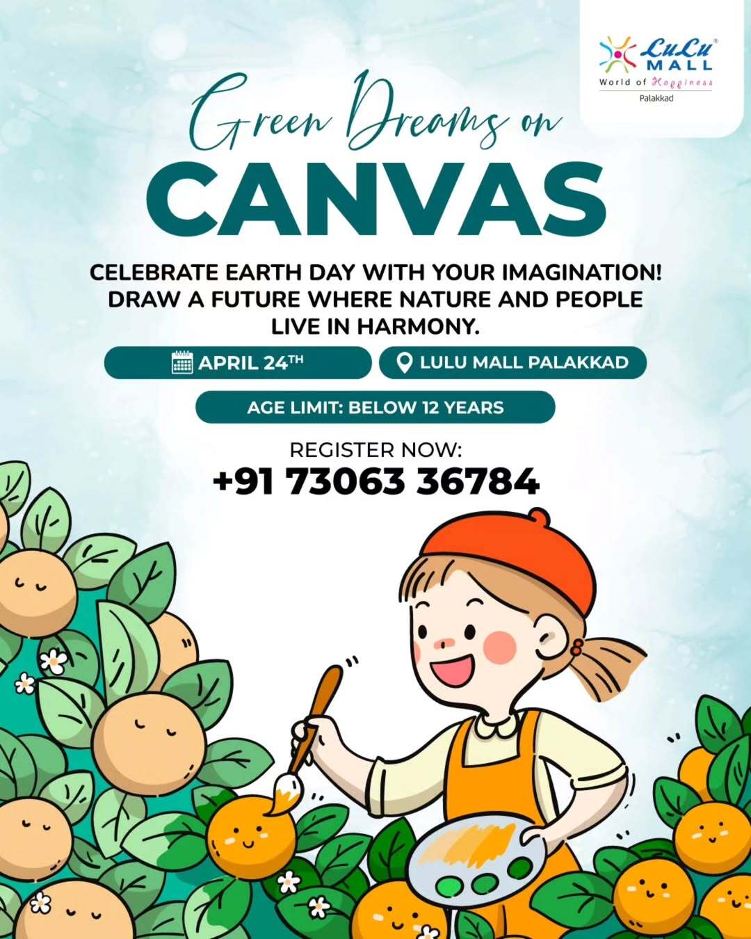Green Dreams on Canvas | Kids Earth Day Art Event | LuLu Mall, Palakkad
