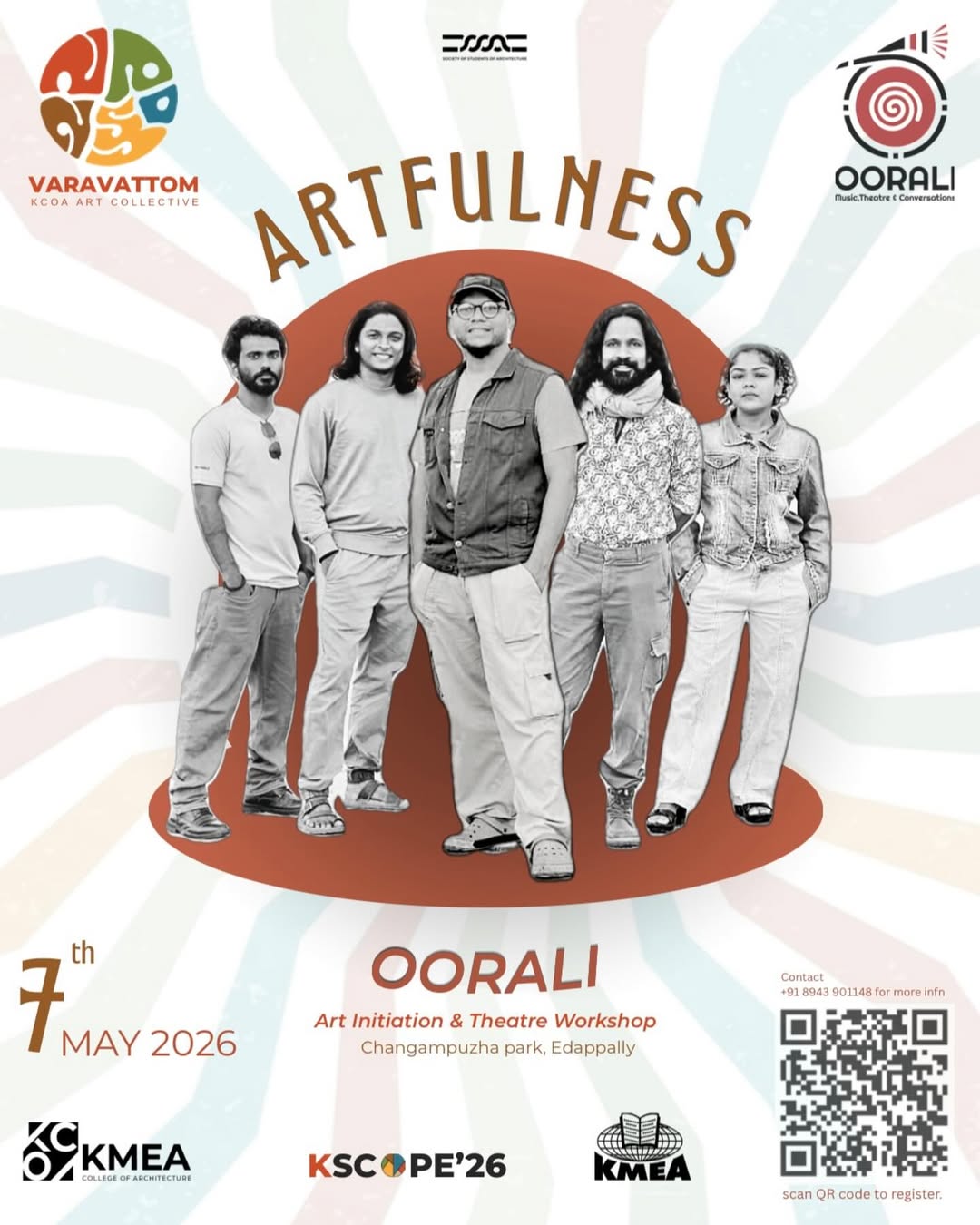 Artfulness – Oorali Art Initiation & Theatre Workshop | Changampuzha Park, Edappally | A Public Art Project hosted by KMEA College of Architecture, Kuzhivellippady