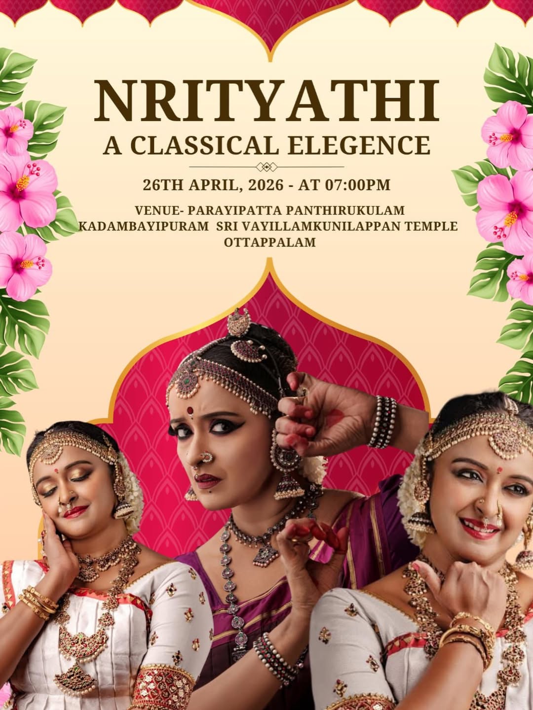 Nrityathi – A Classical Elegance By Shalu Menon | Parayipatta Panthirukulam, Kadampazhipuram Sri Vayillamkunnilappan Temple, Ottappalam