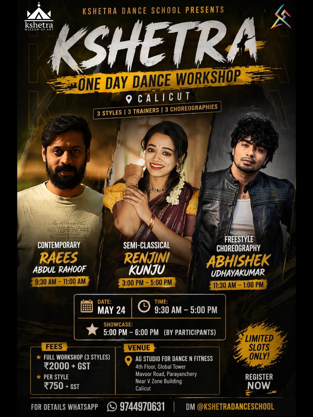 Kshetra One Day Dance Workshop in Calicut | 3 Styles, 3 Trainers, 3 Choreographies