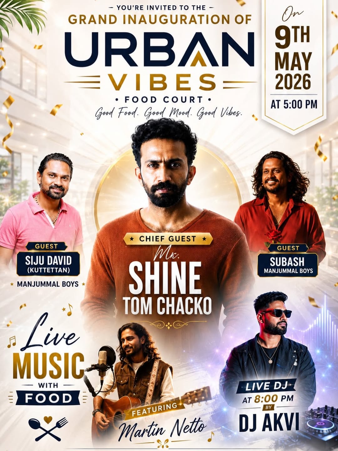 Urban Vibes Food Court Grand Opening | Tripunithura, Kochi | Live Performances by Martin Netto | DJ AKVI