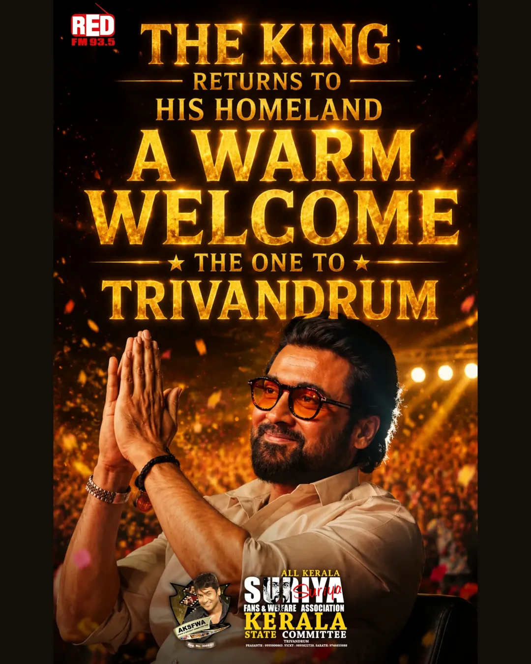 Actor Suriya in Trivandrum for Karuppu Movie Promotion | Nishagandhi Auditorium. Thiruvananthapuram | All Kerala Suriya Fans And Welfare Association Kerala State Committee