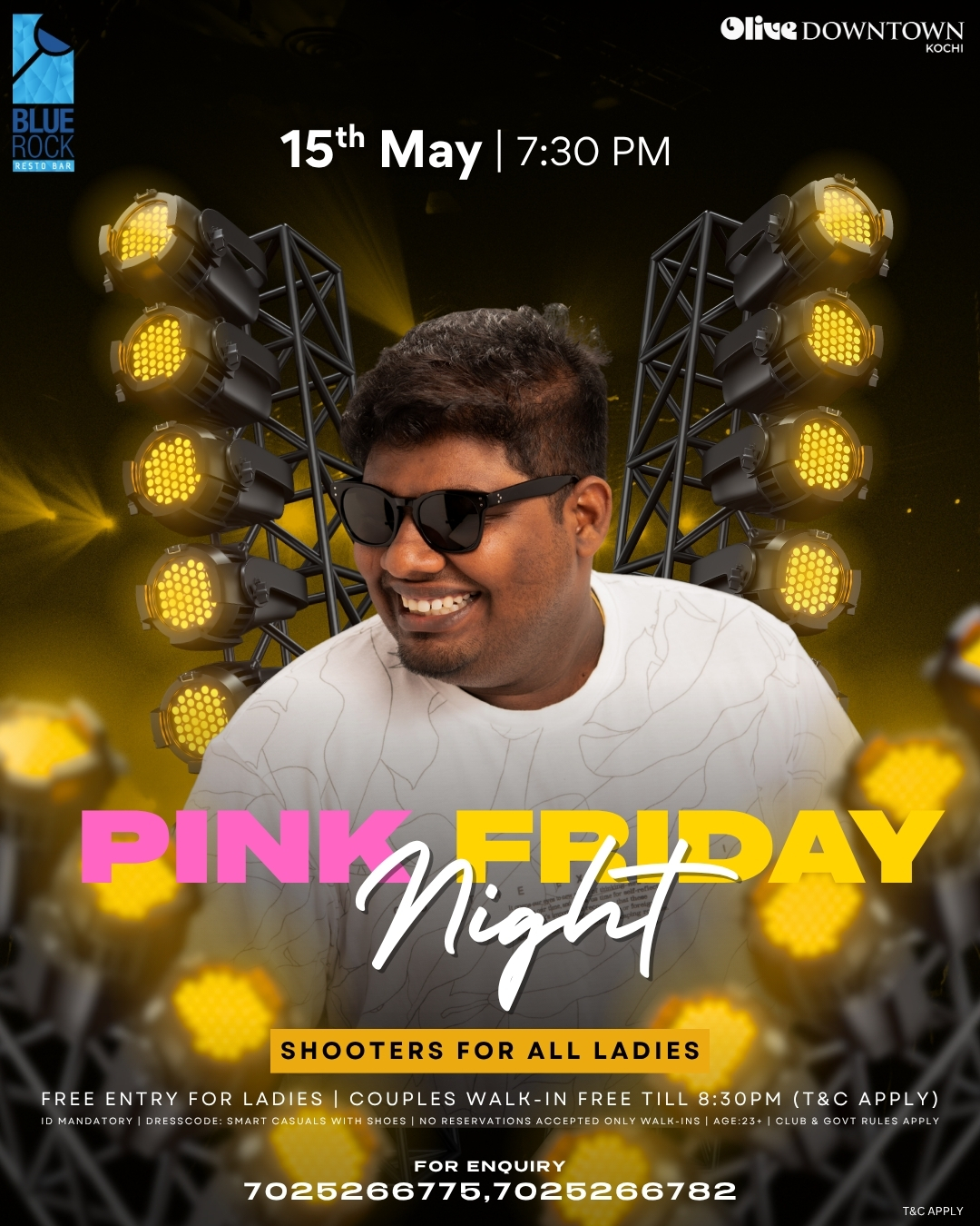 Pink Friday Night | FREE Shooters for all Ladies | Blue Rock Resto Bar – Olive Downtown Kochi