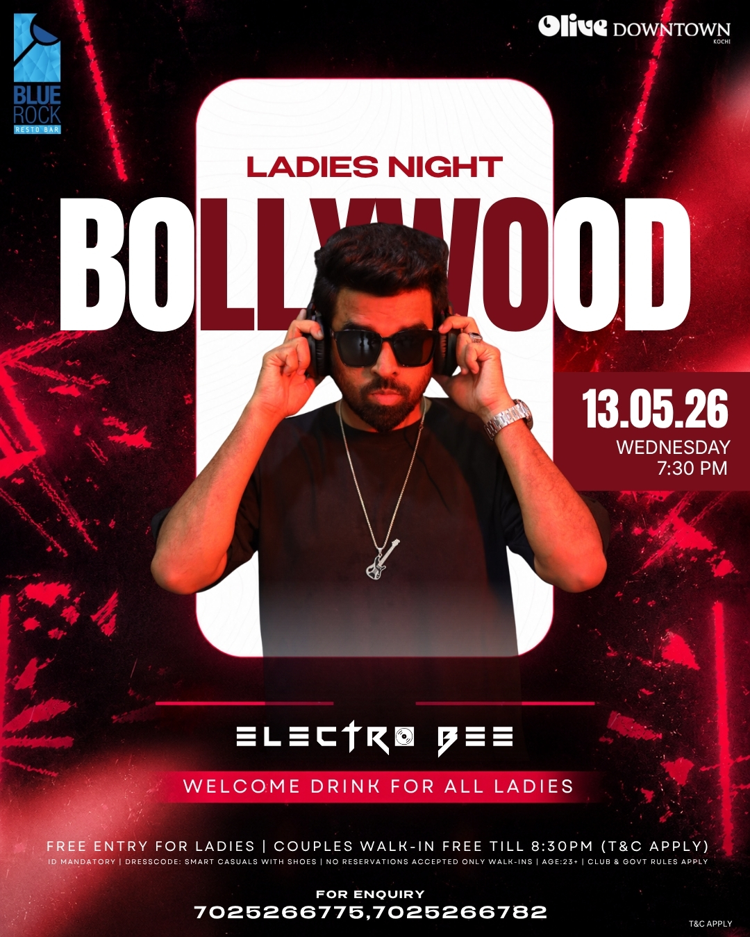 BOLLYWOOD LADIES NIGHT Ft. Electro Bee | Blue Rock Resto Bar, Olive Downtown Kochi!