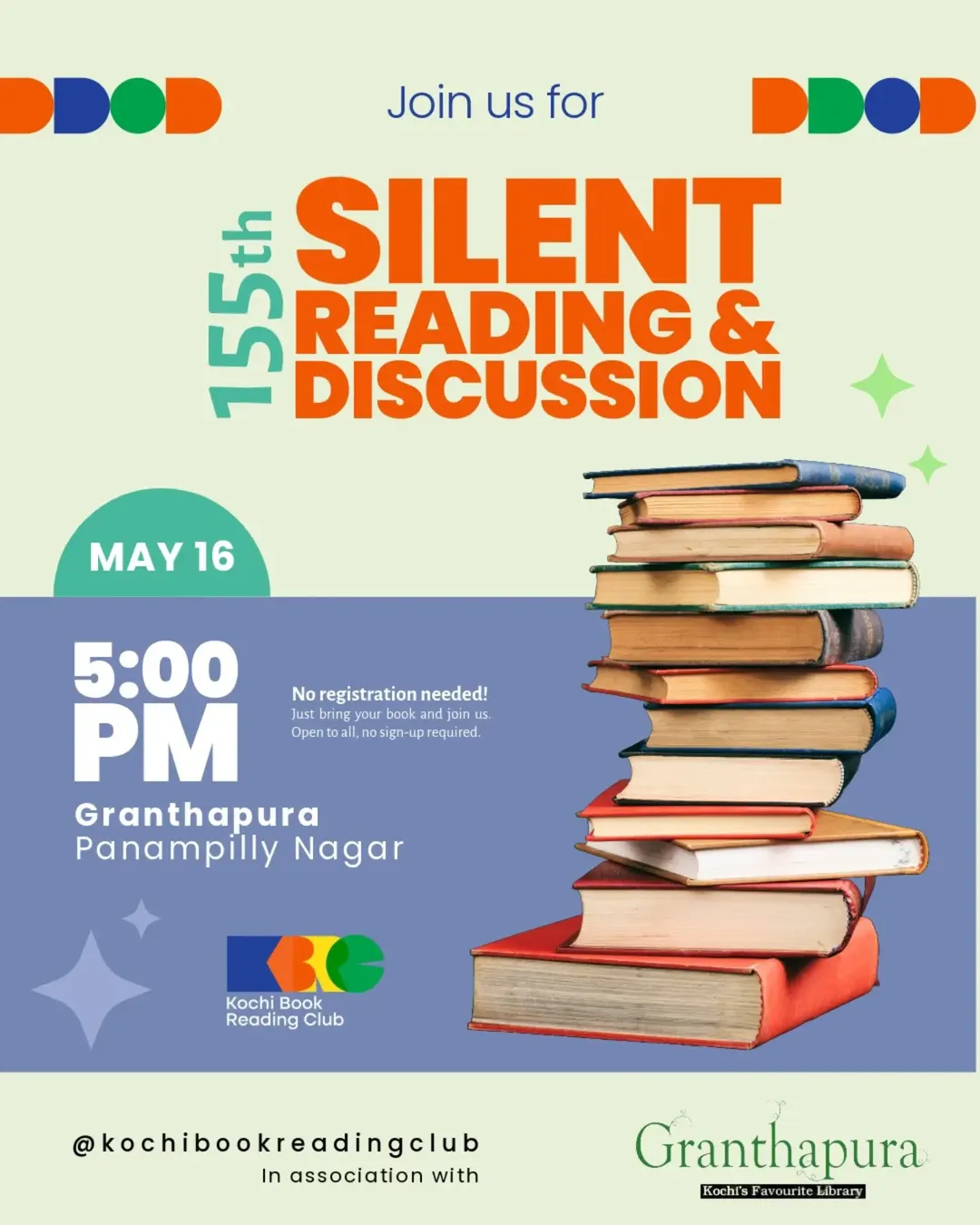 Silent Reading & Discussion – Kochi Book Reading Club | Granthapura library, Panampilly Nagar