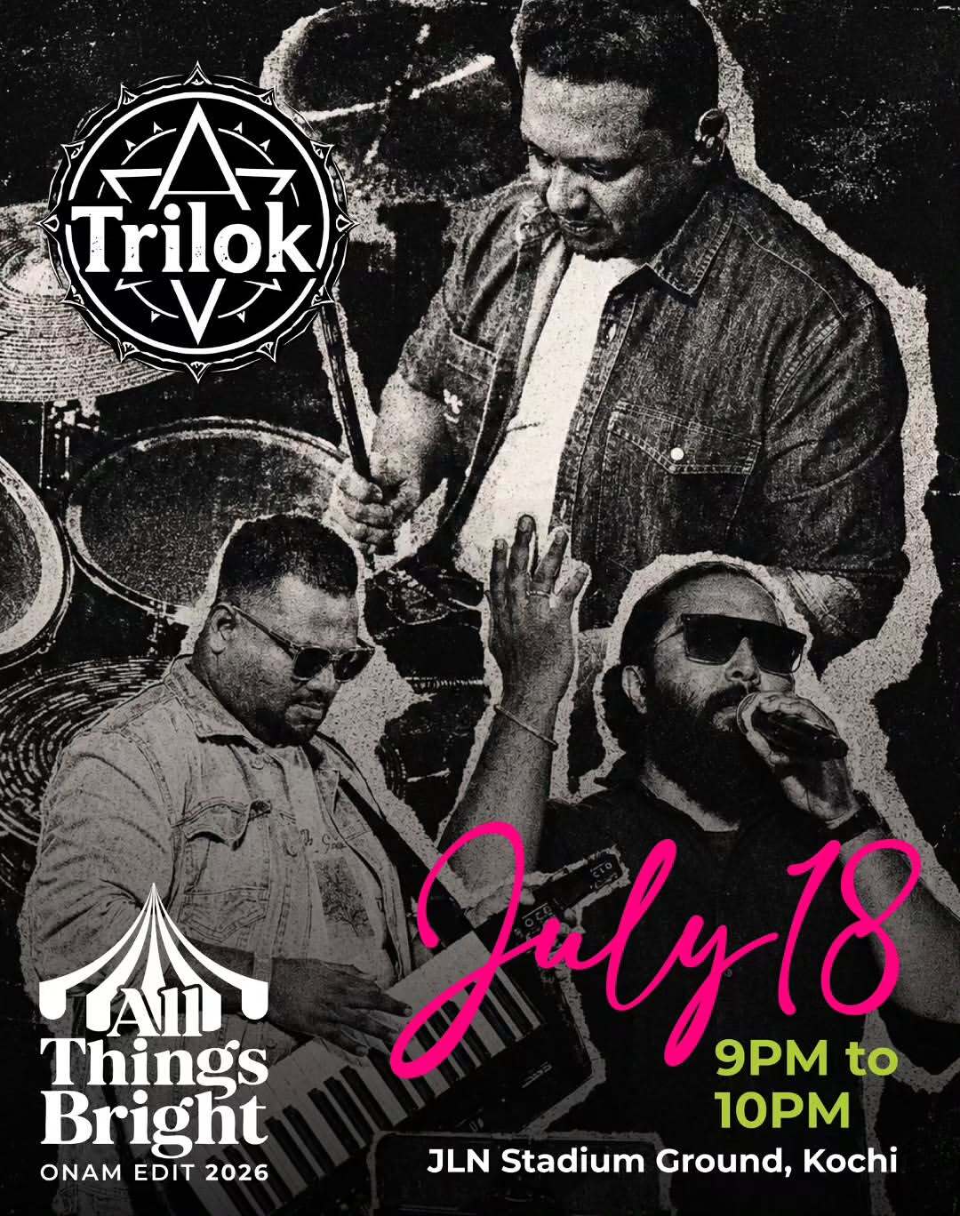 Trilok Band Live at All Things Bright Onam Edit 2026 | JLN Stadium Ground, Kochi
