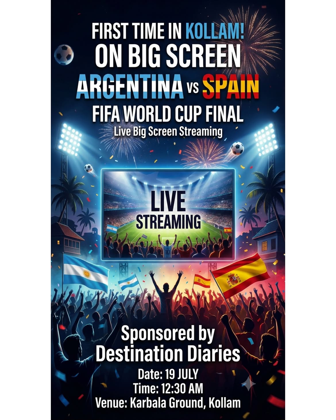 FIFA World Cup Final Live Big Screen Streaming | Karbala Ground, Kollam