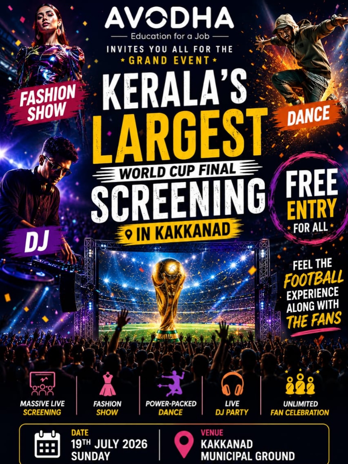 Kerala's Largest World Cup Final Screening | Kakkanad Municipal Ground