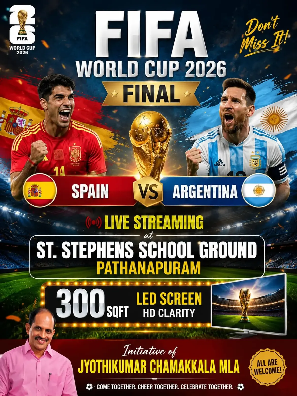 FIFA World Cup 2026 Final Live Streaming | St. Stephens School Ground, Pathanapuram
