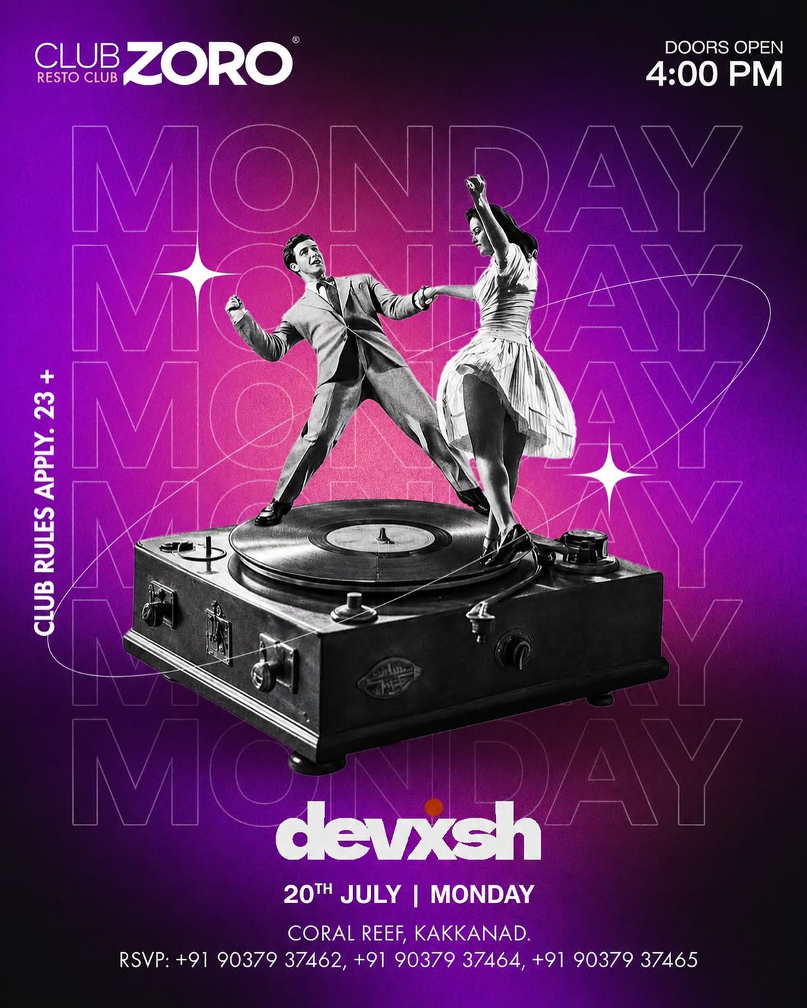 Monday by Devxsh | Club Zoro, Coral Reef, Kakkanad