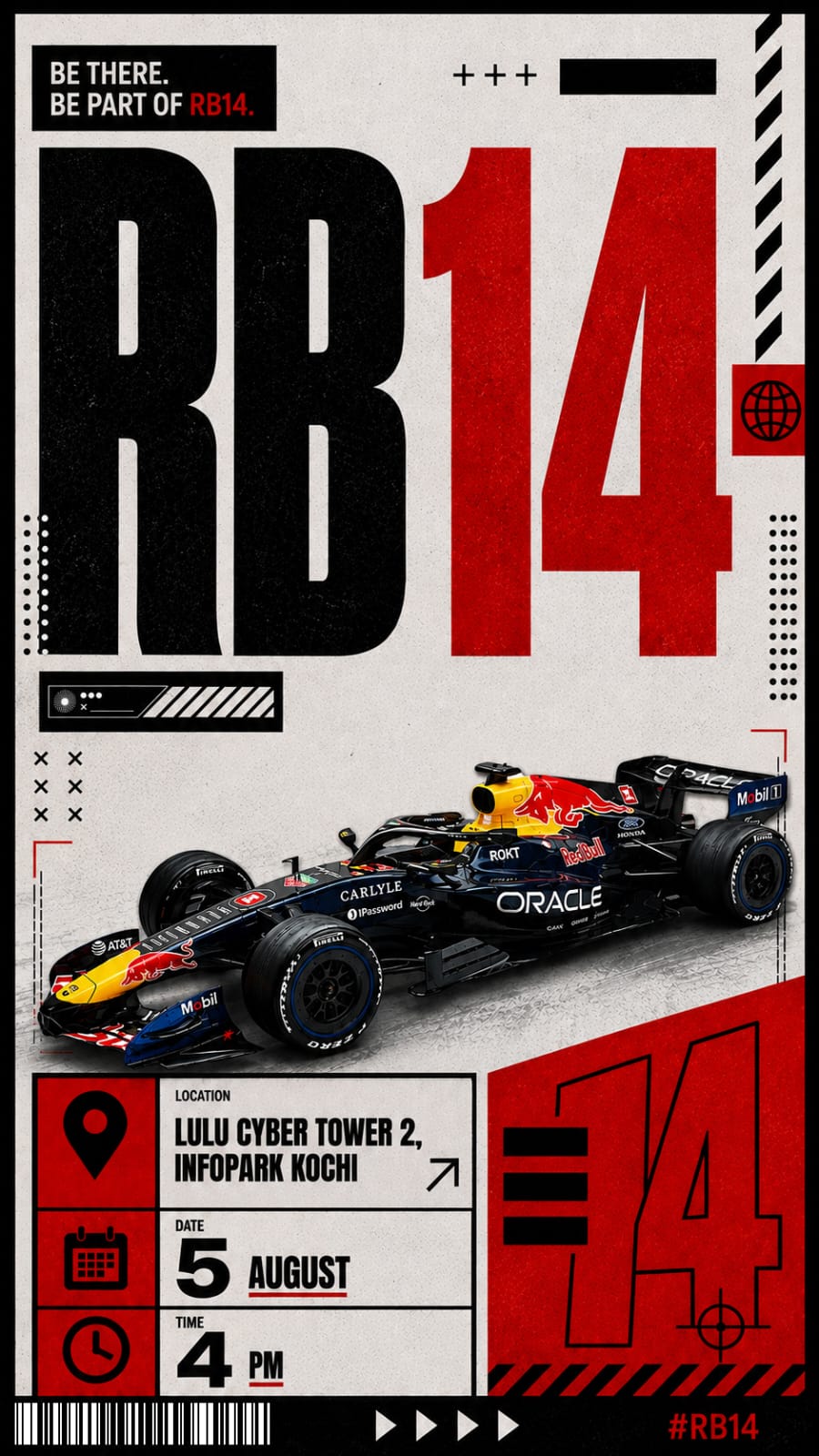 Red Bull F1 RB14 Showcar Showcase | Lulu Cyber Tower 2, Infopark Kochi Phase 1 Campus, Kochi