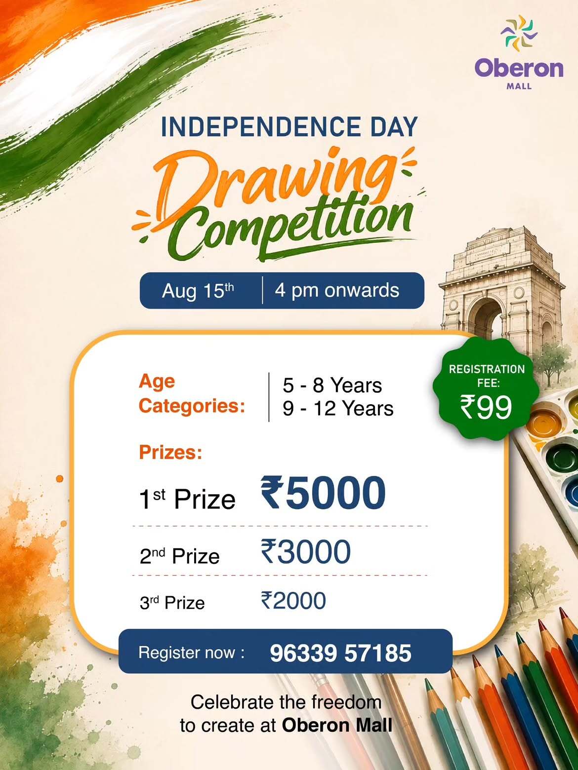 Independence Day Drawing Competition | Oberon Mall, Kochi