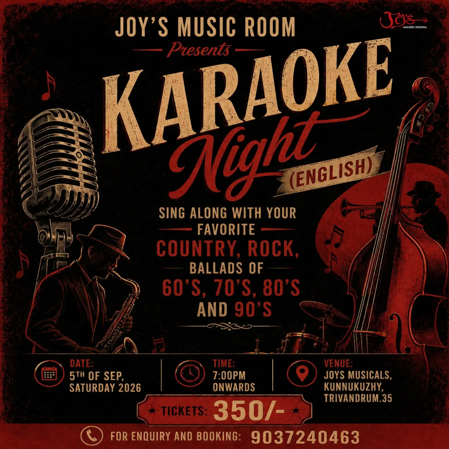 English Karaoke Night | Joy's Musicals, Thiruvananthapuram