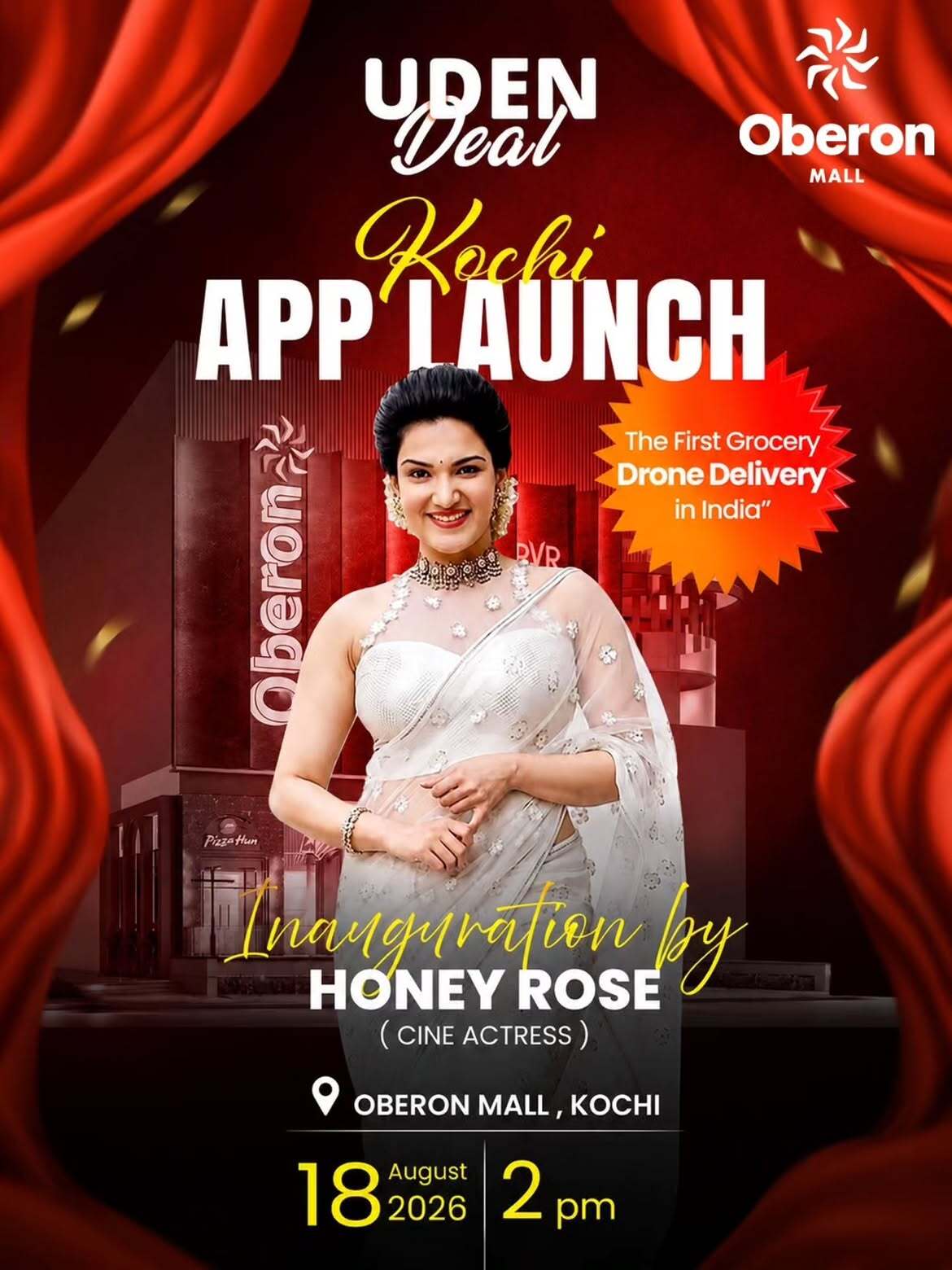 UDEN Deal Kochi App Launch by Honey Rose | Oberon Mall, Kochi