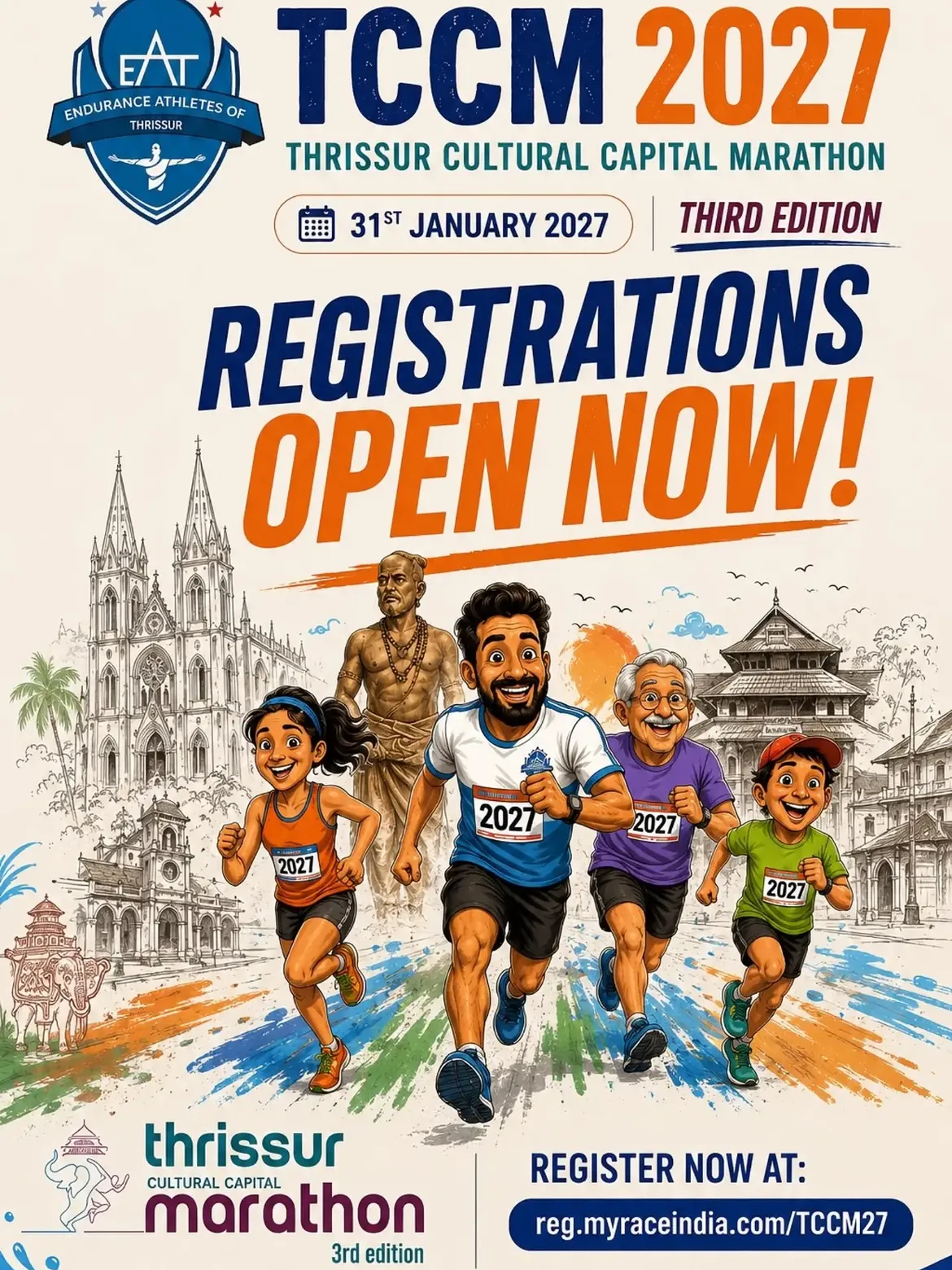 Thrissur Cultural Capital Marathon - 2027 | Corporation Stadium, Thrissur