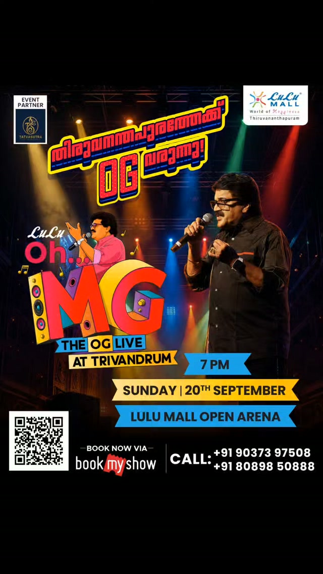 LuLu Oh...MG – The OG Live | MG Sreekumar | LuLu Mall Open Arena, Trivandrum