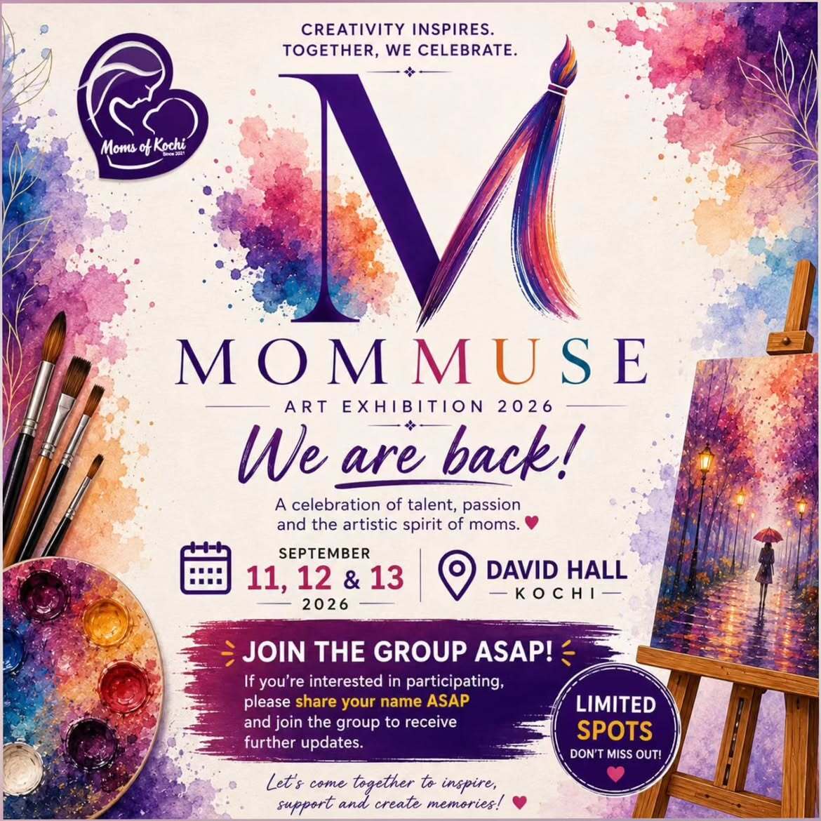 MOM MUSE Art Exhibition 2026 | Moms of Kochi | David Hall, Kochi