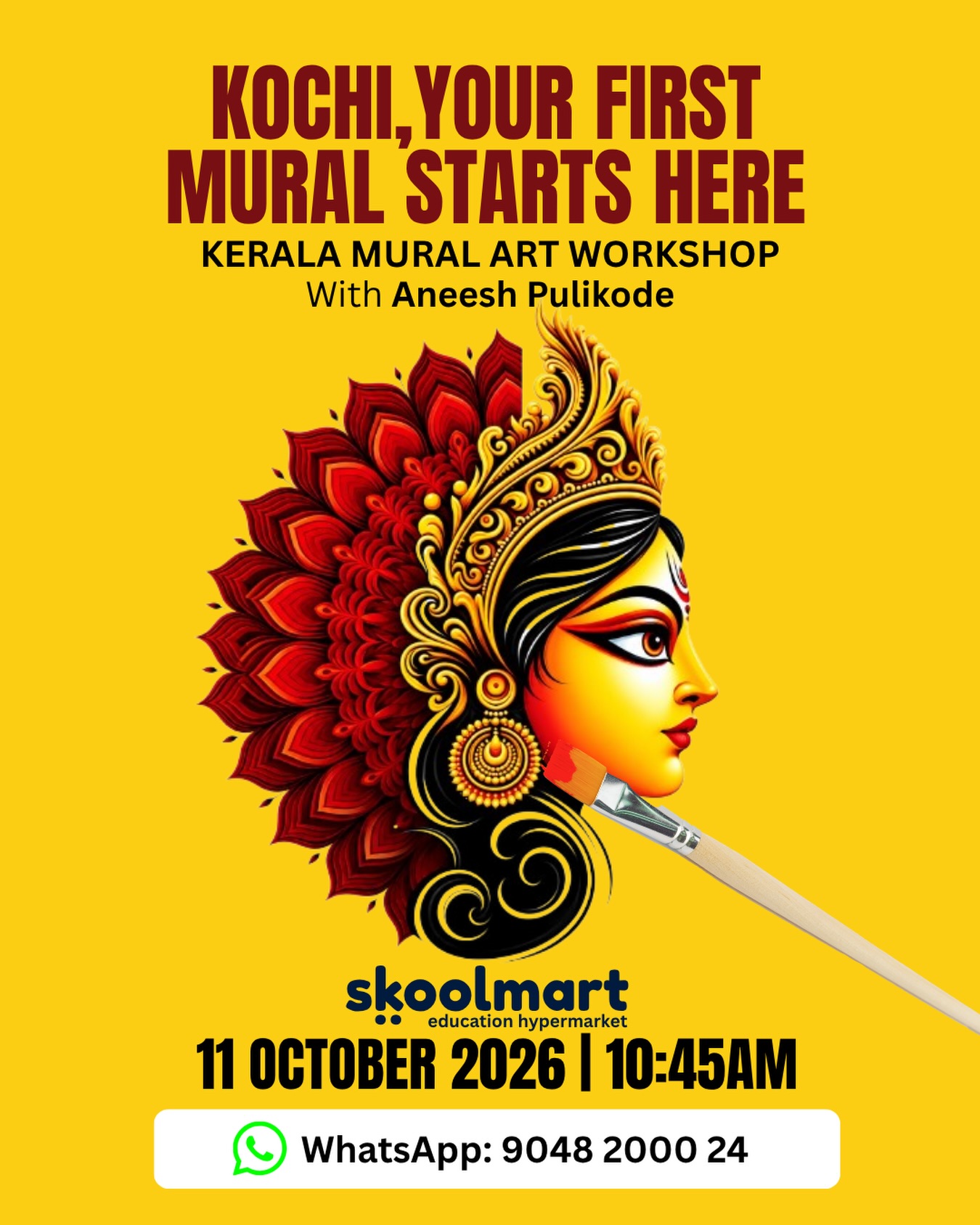 Aneesh Pulikode Kerala Mural Art Workshop | Skoolmart, Edappally, Kochi
