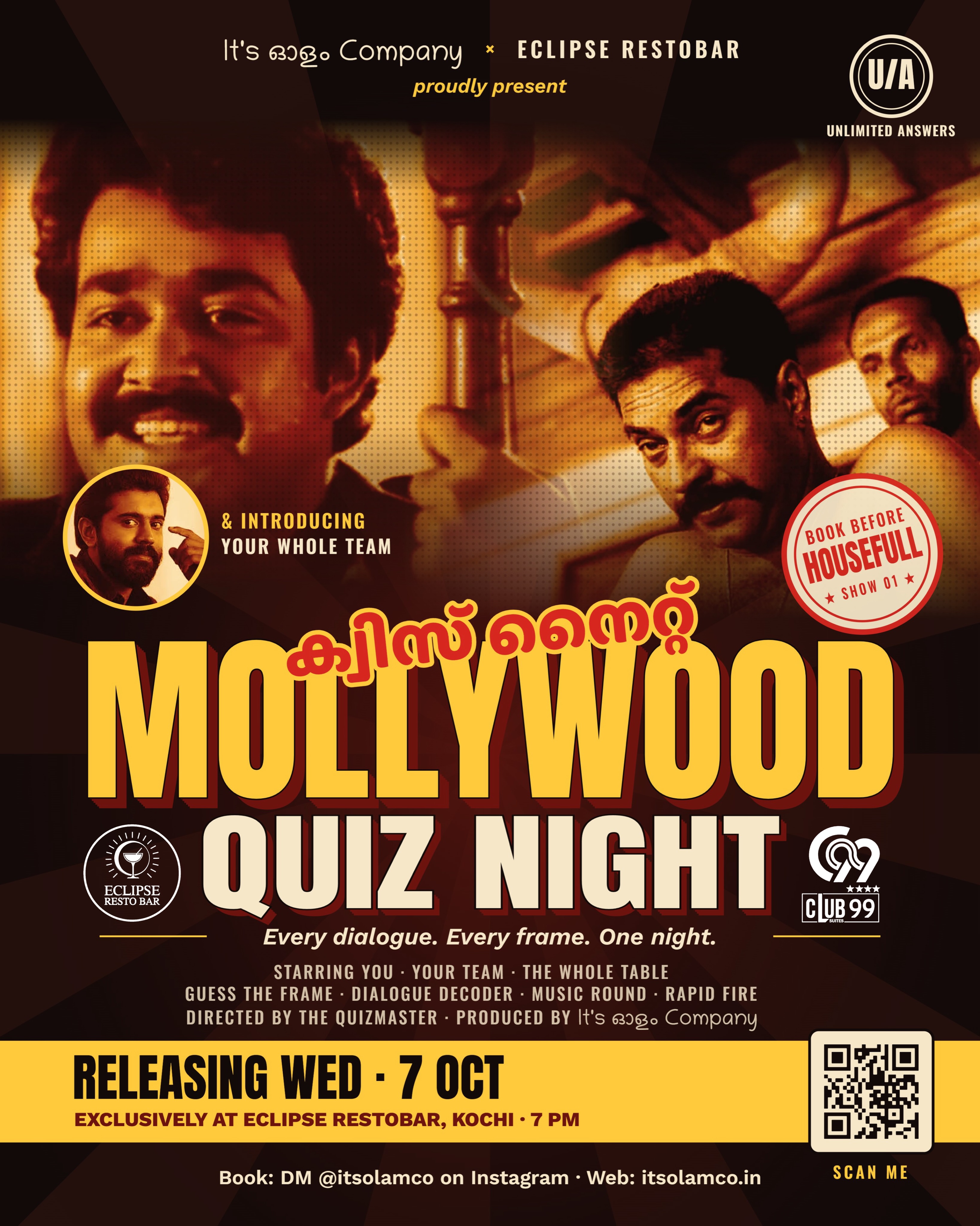 Mollywood Quiz Night | Eclipse Restobar, Kochi