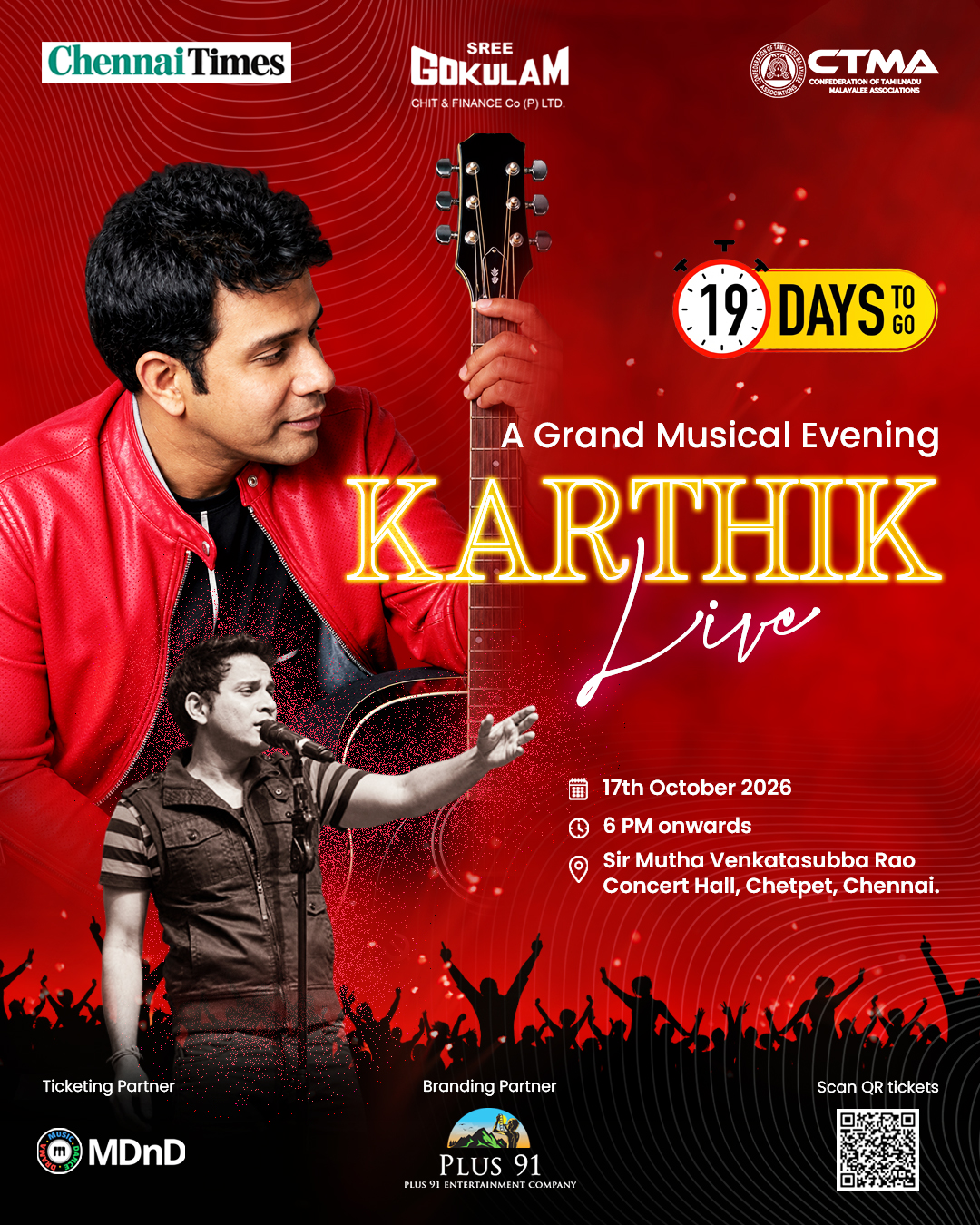Karthik Live in Concert | Confederation of Tamilnadu Malayalee Associations | Sir Mutha Venkatasubba Rao Concert Hall, Chetpet, Chennai