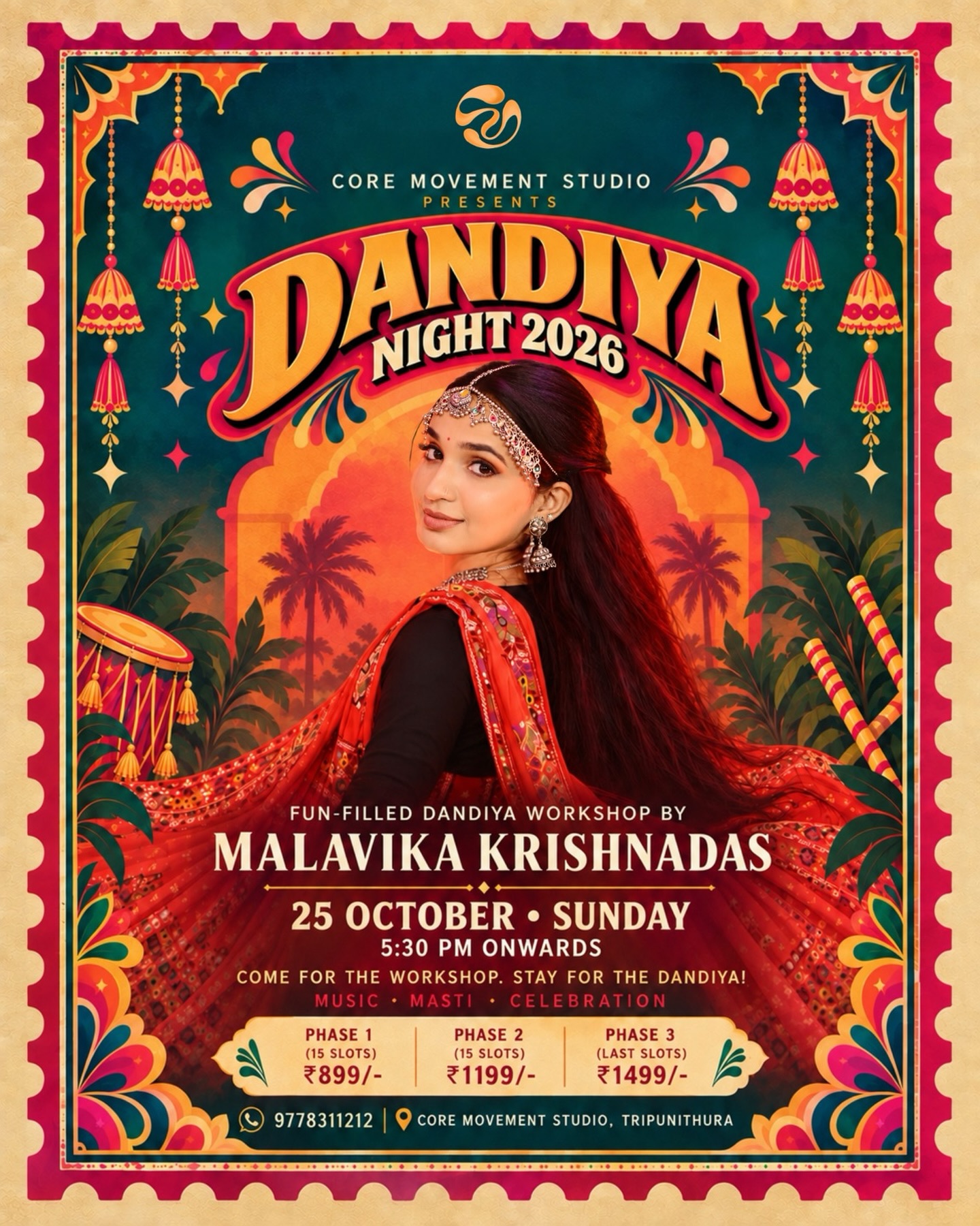 Dandiya Night 2026 | Dandiya Workshop By Malavika Krishnadas | Core Movement Studio, Tripunithura
