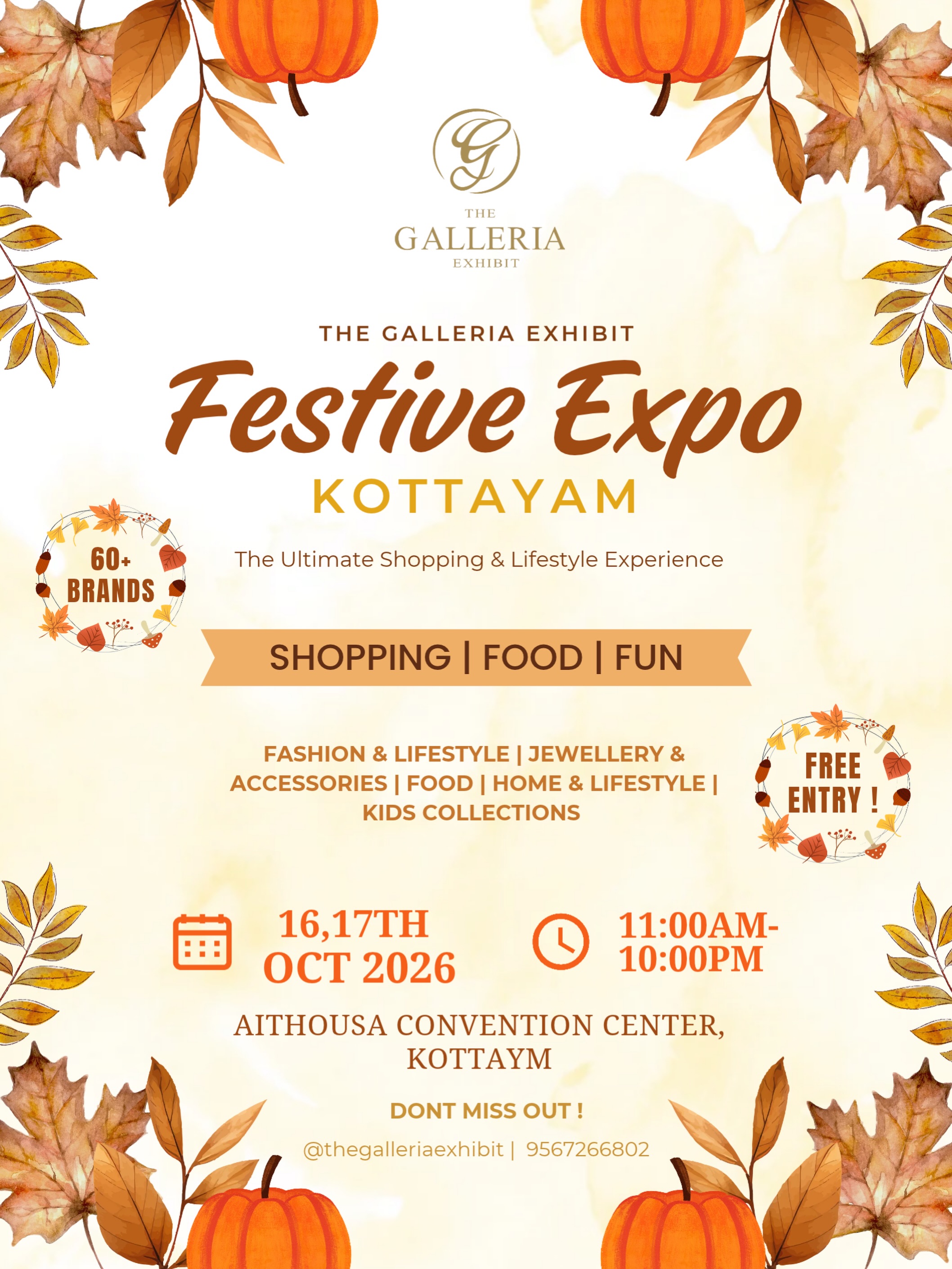 The Galleria Exhibit Festive Expo Kottayam | Aithousa Convention Center, Kottayam