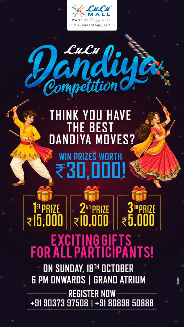 LuLu Dandiya Competition | Grand Atrium, LuLu Mall, Thiruvananthapuram