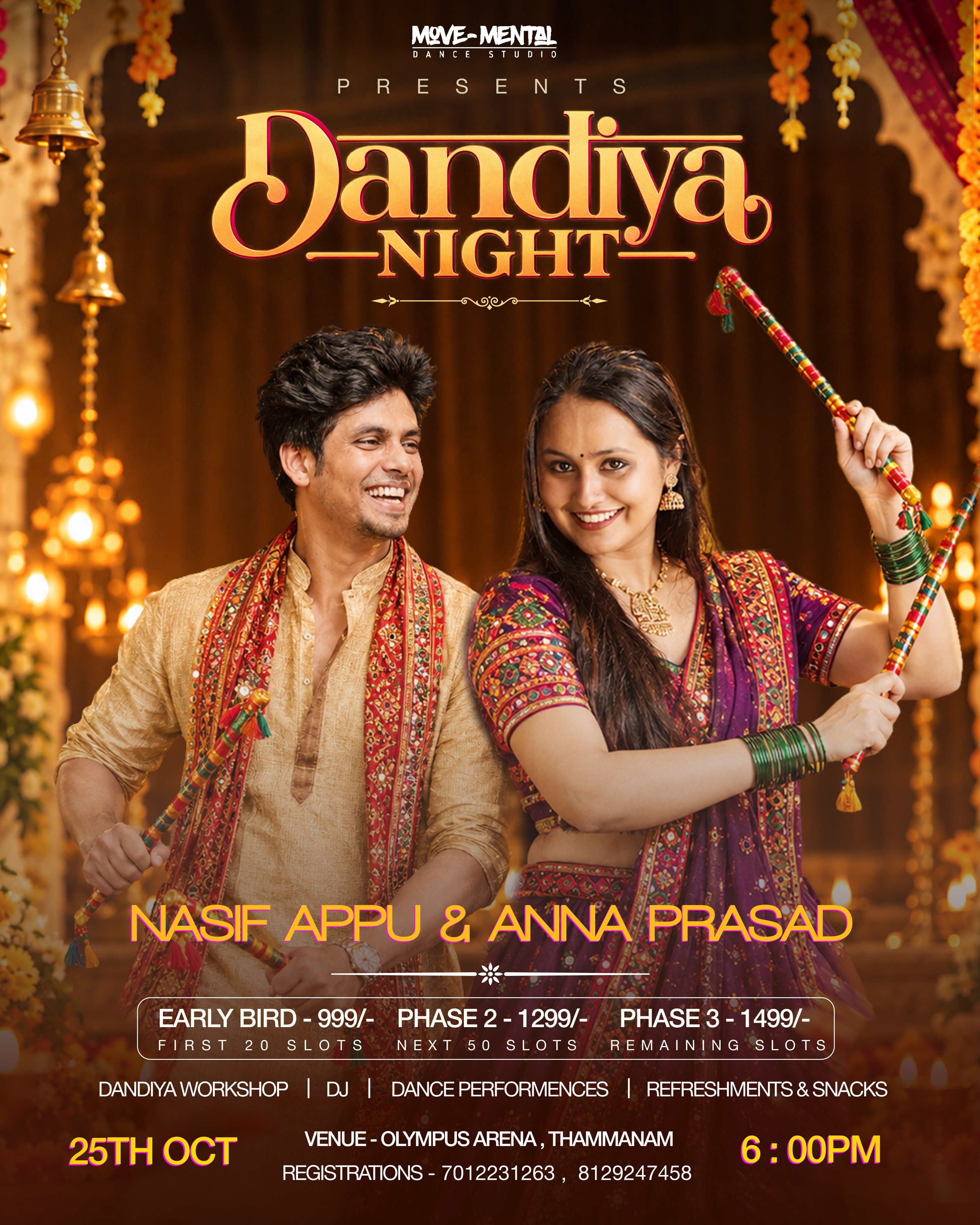 Dandiya Night | Nasif Appu & Anna Prasad | Olympus Arena, Thammanam, Kochi