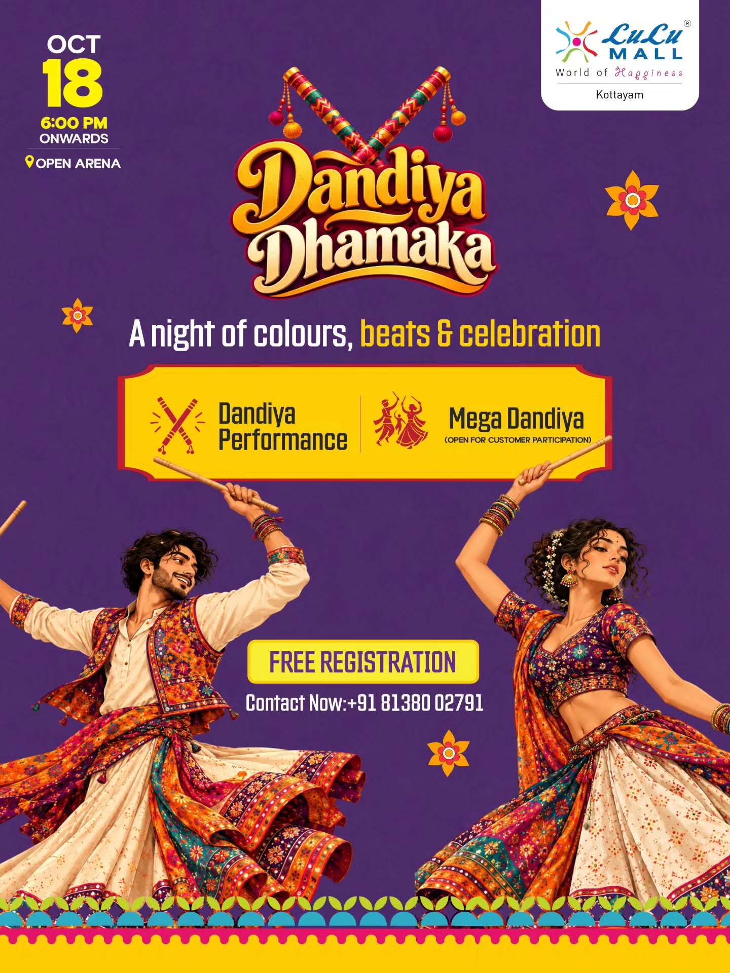 Dandiya Dhamaka | Open Arena, LuLu Mall, Kottayam