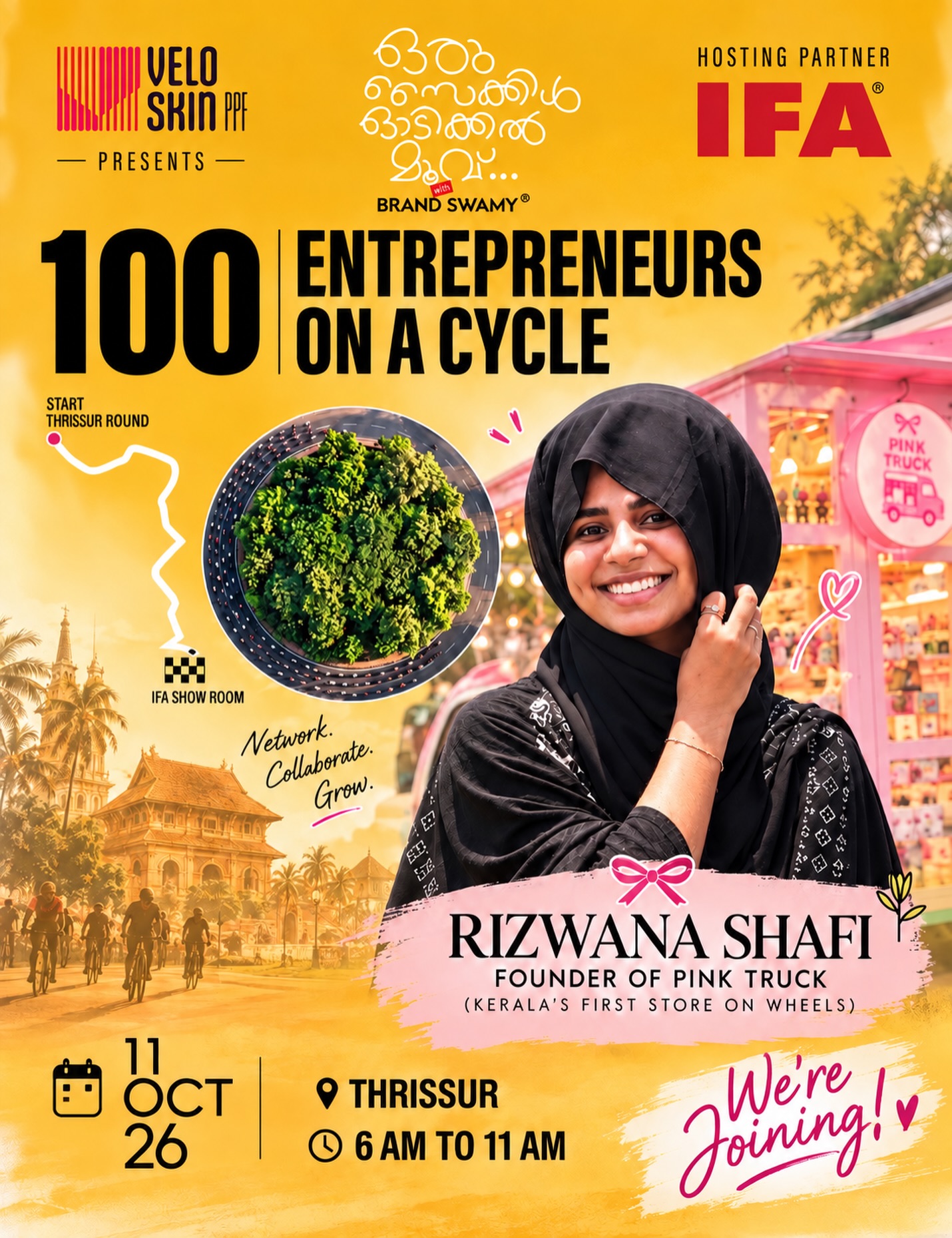 100 Entrepreneurs on a Cycle | Cyclodikkal Move with Brand Swamy, Thekkinkadu Maidanam, Thrissur