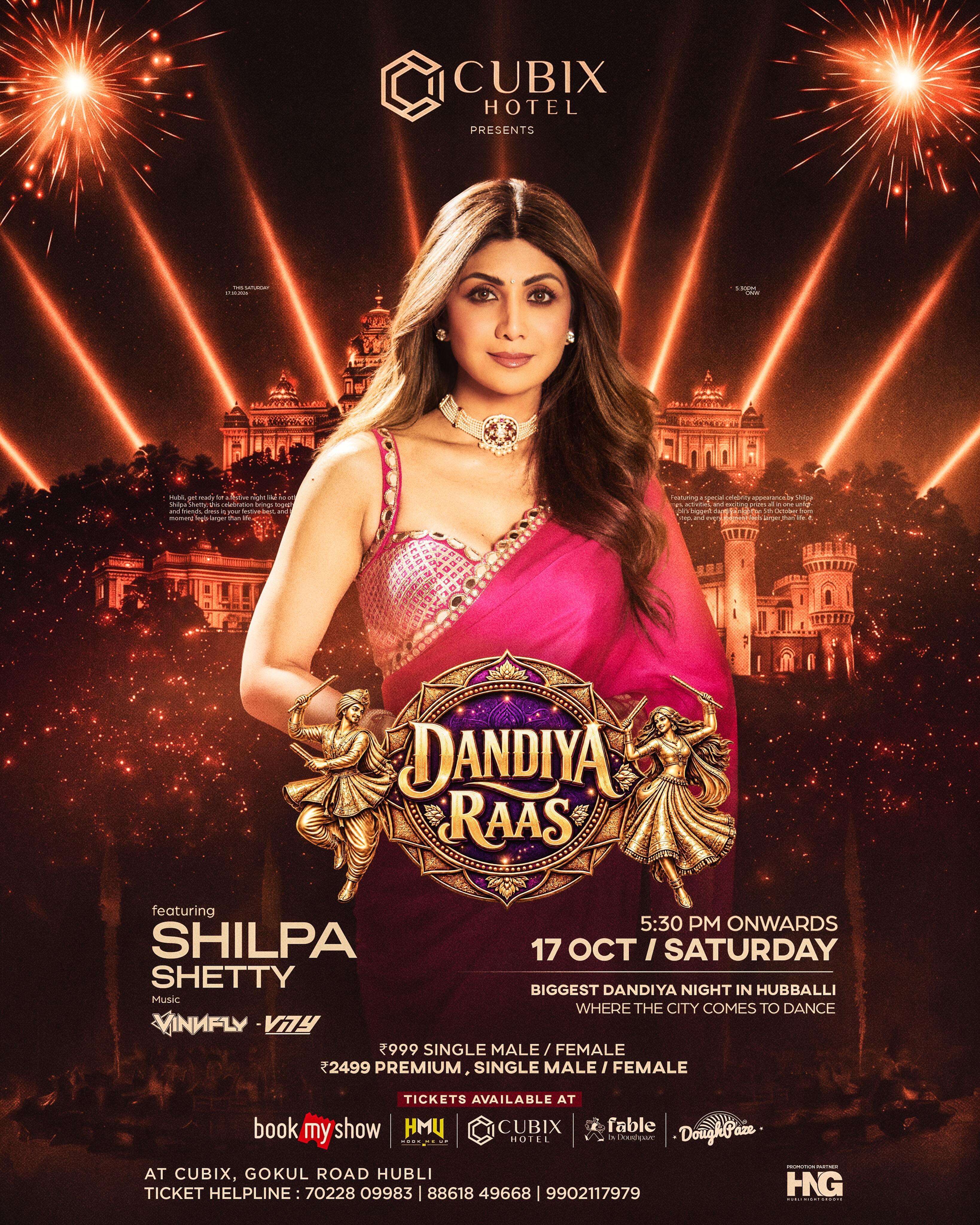 DANDIYA RAAS featuring Shilpa Shetty | CUBIX HOTEL, Gokul Road, Hubli