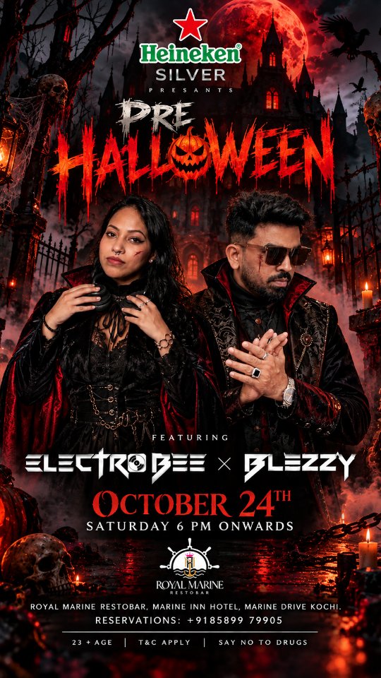 Pre Halloween featuring Electro Bee × Blezzy | Royal Marine Restobar, Marine Drive, Kochi