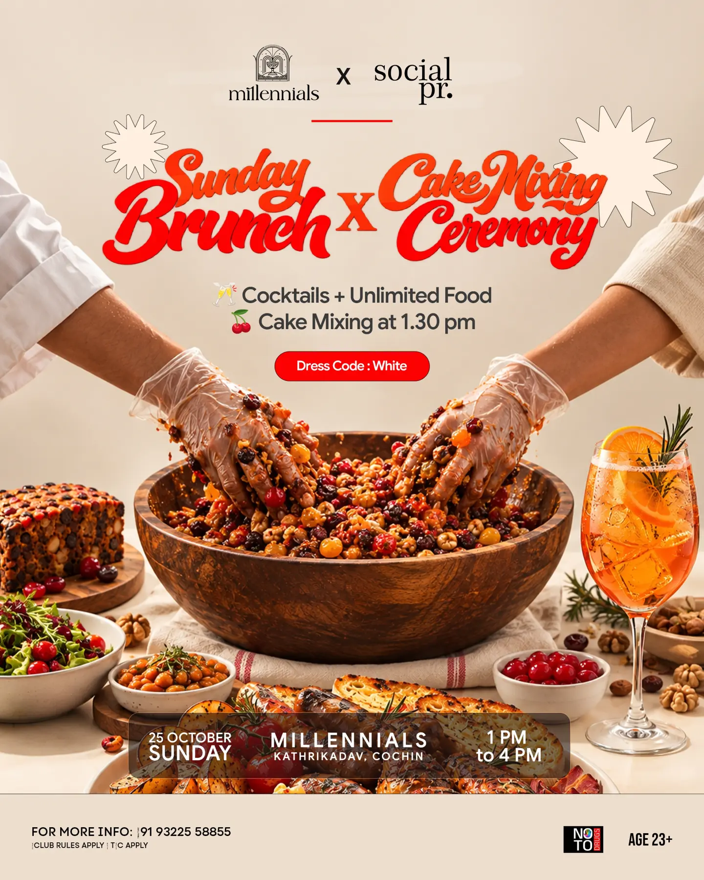 Sunday Brunch x Cake Mixing Ceremony | Millennials, Kathrikadavu, Cochin