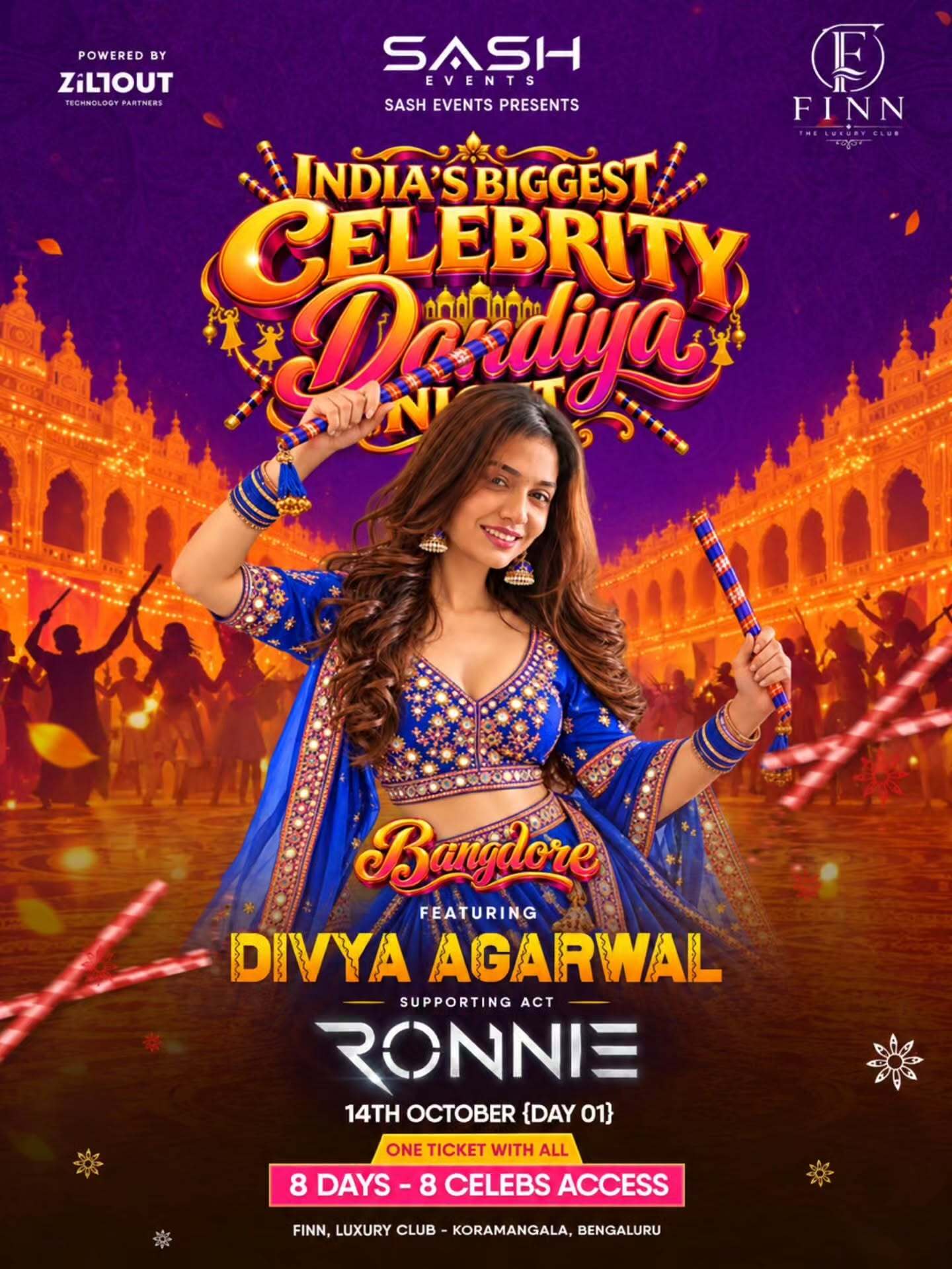India’s Biggest Celebrity Dandiya Night | Divya Agarwal Live at FINN, The Luxury Club, Koramangala, Bengaluru