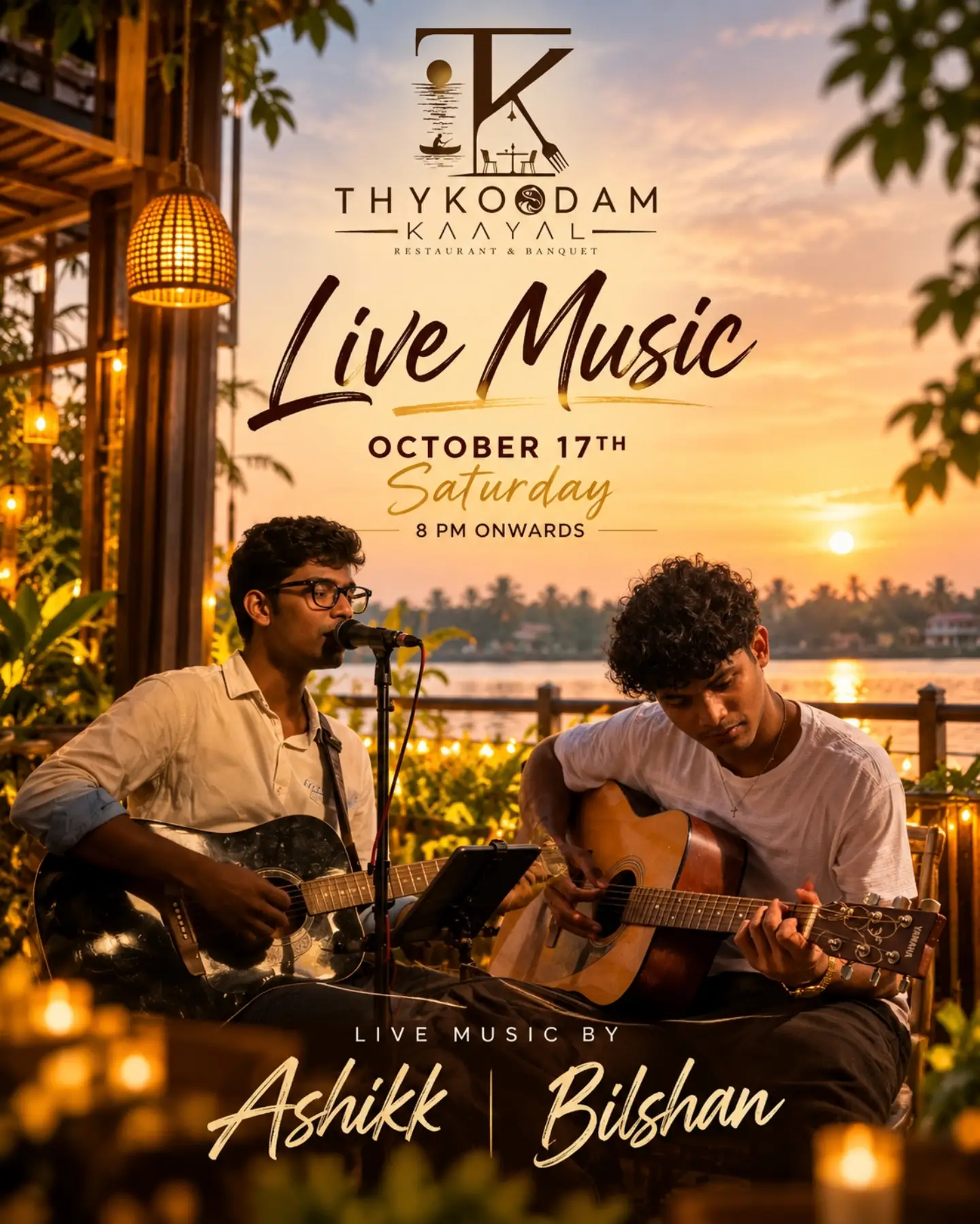 Live Music by Ashikk & Bilshan | Thykoodam Kaayal Restaurant & Banquet
