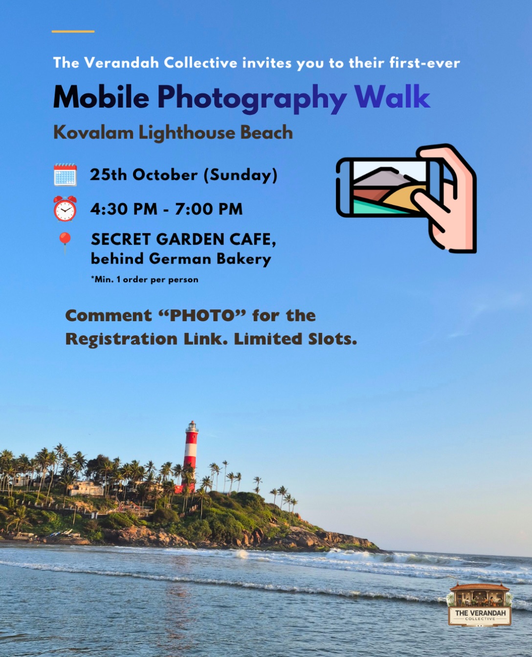 Kovalam Beach: Mobile Photography Walk | Secret Garden Cafe, Kovalam, Thiruvananthapuram