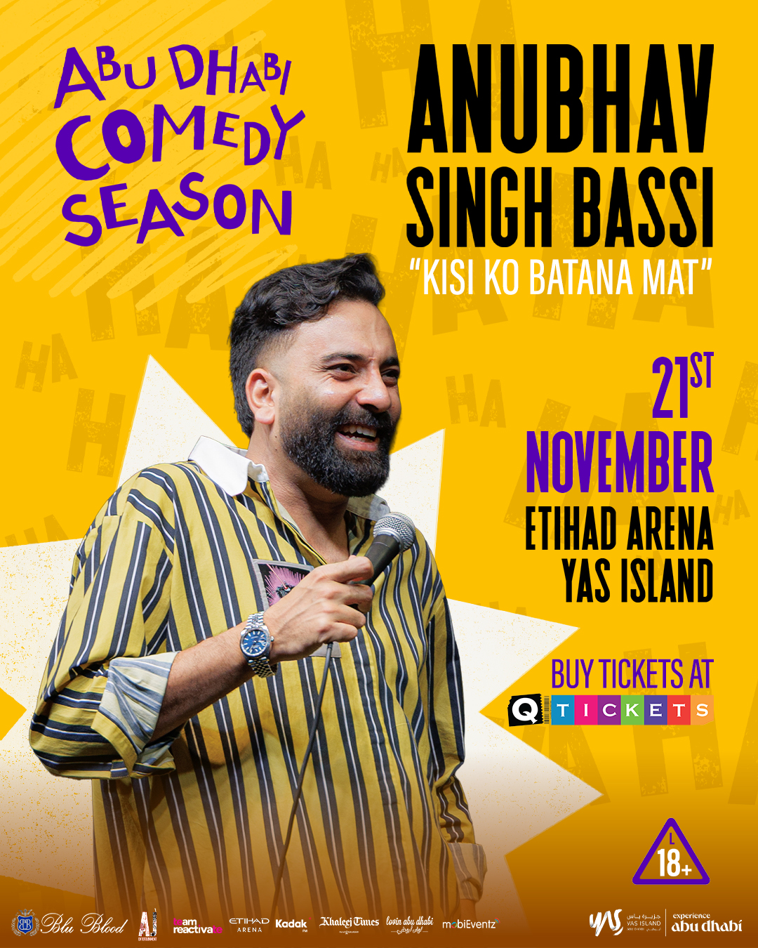 Anubhav Singh Bassi Live – Kisi Ko Batana Mat | Etihad Arena, Yas Island, Abu Dhabi