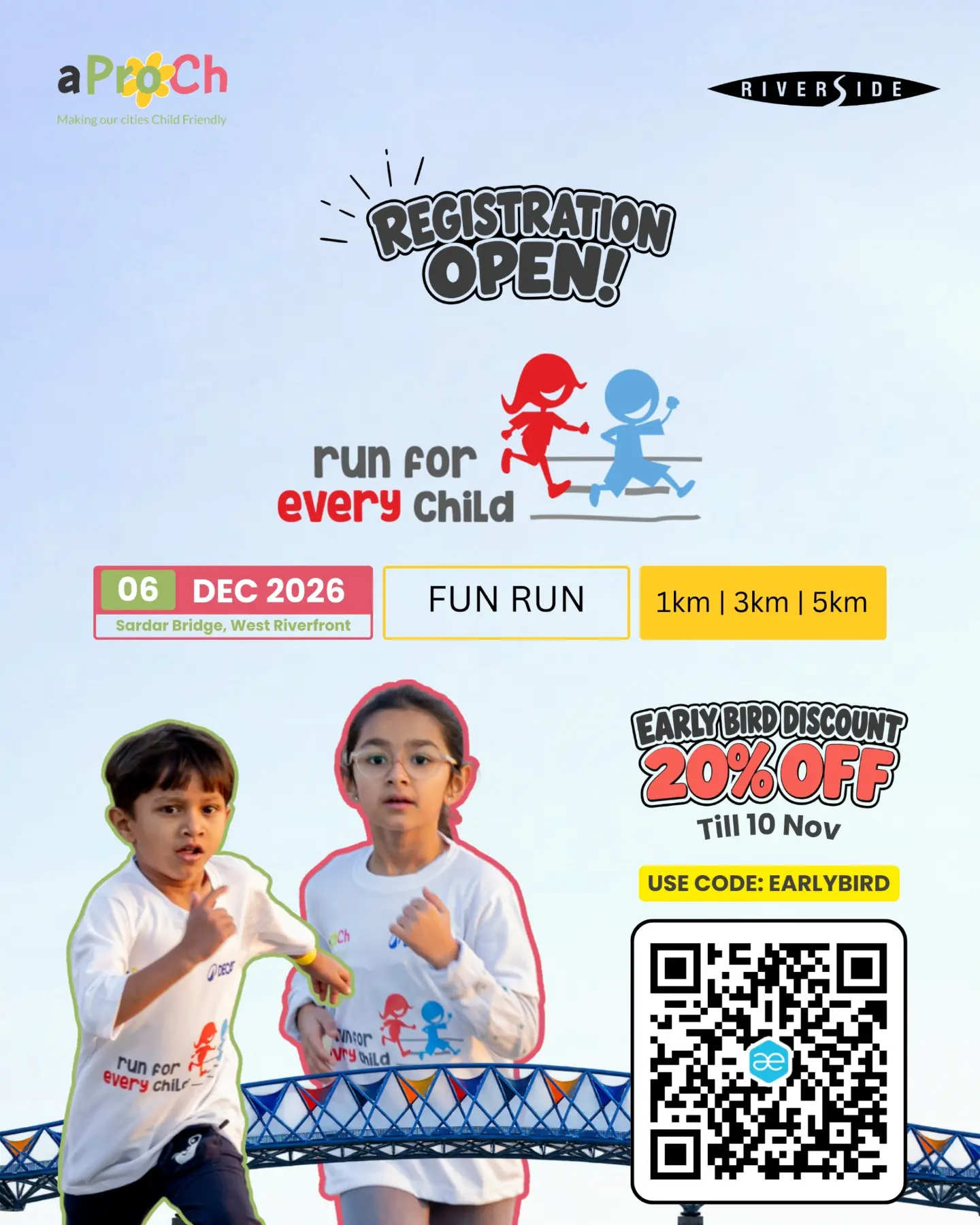 Run for EVERY Child – Fun Run 2026 | Sardar Bridge, West Riverfront, Ahmedabad